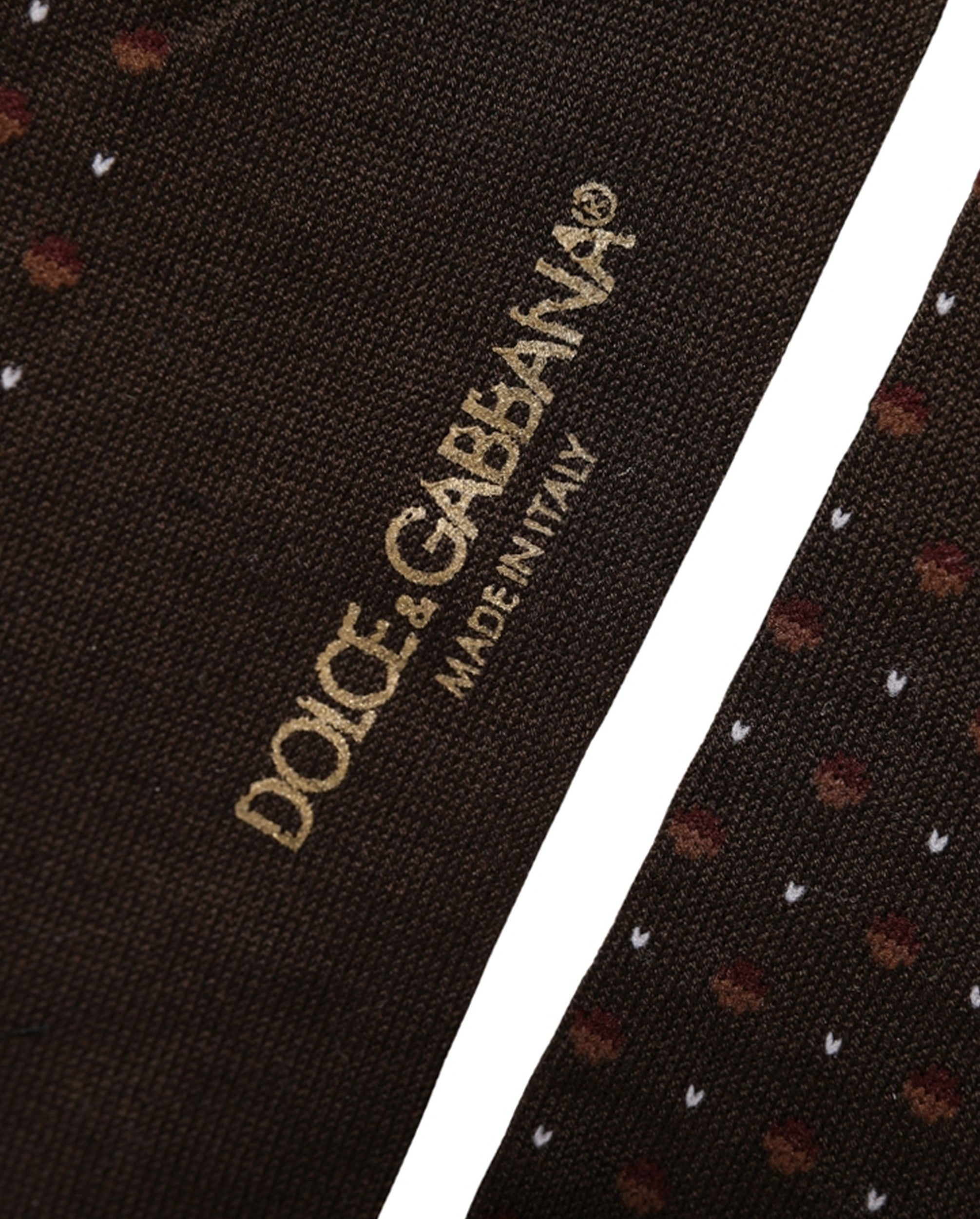 Dolce & Gabbana Burgundy Polka Dot Over The Calf Accessory Socks Dolce & Gabbana