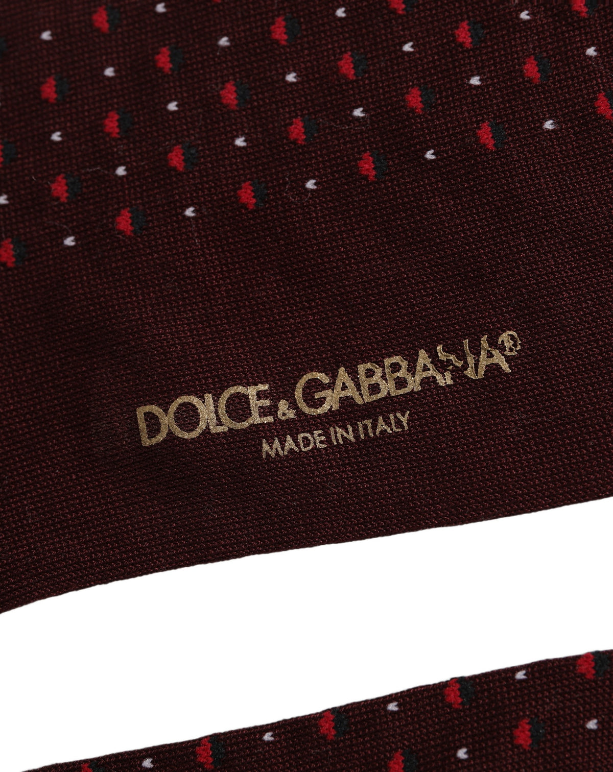 Dolce & Gabbana Burgundy Polka Dot Over The Calf Accessory Socks Dolce & Gabbana