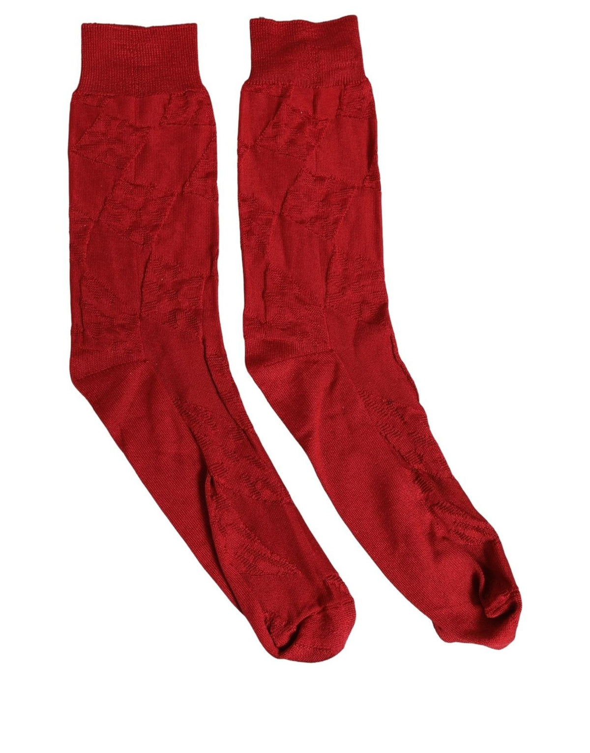 Dolce & Gabbana Men Red 100% Silk Mid Calf Accessory Socks Dolce & Gabbana