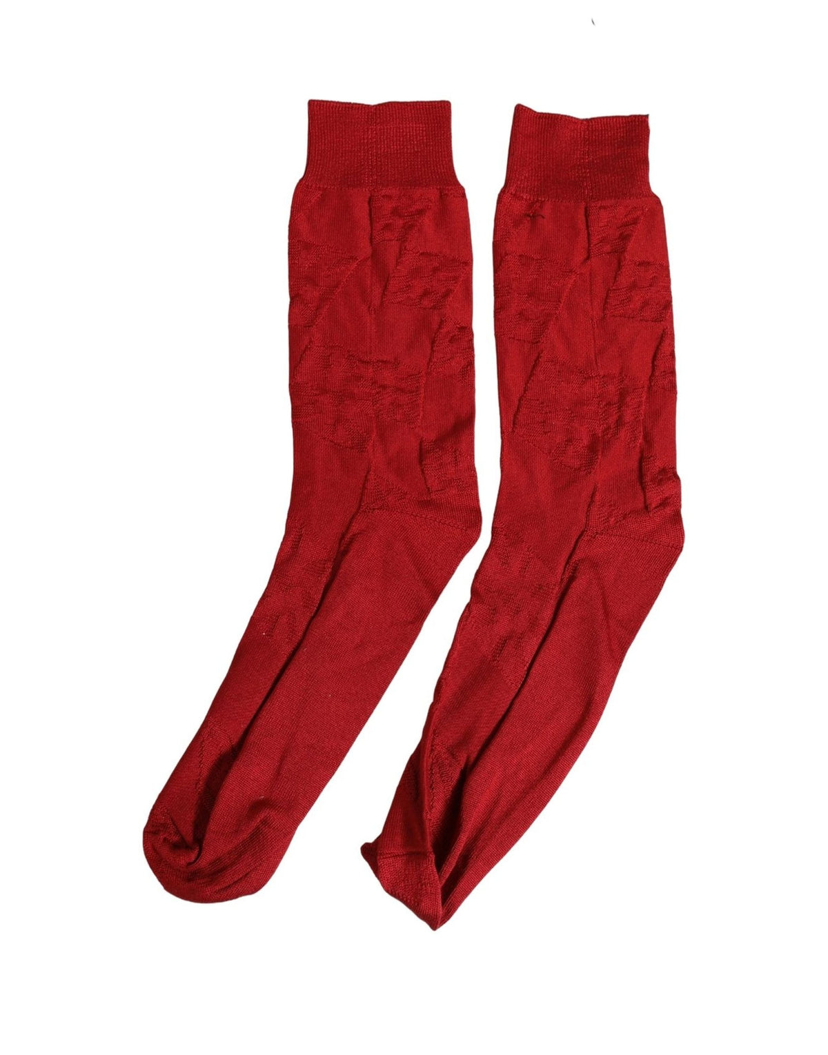 Dolce & Gabbana Men Red 100% Silk Mid Calf Accessory Socks Dolce & Gabbana