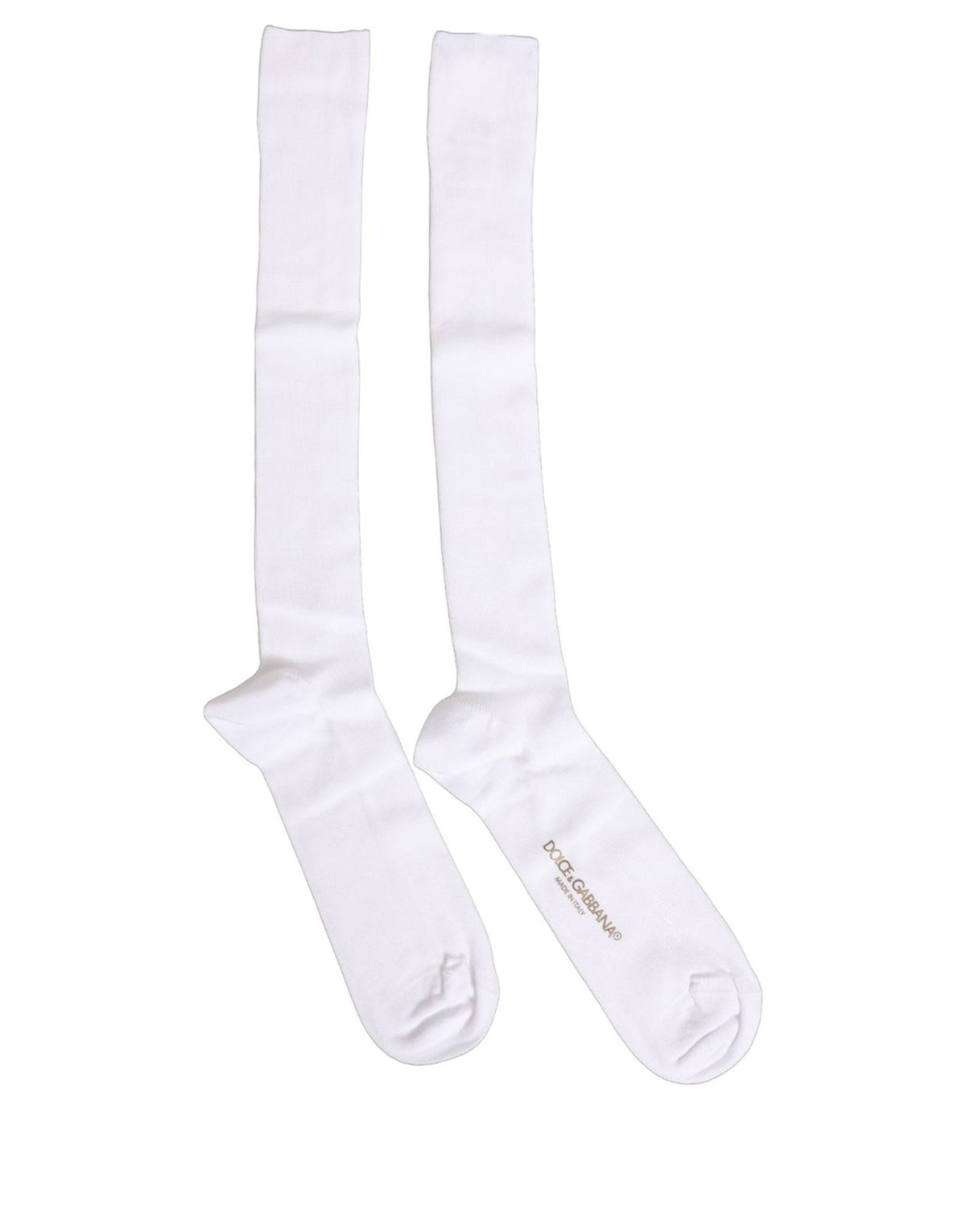 Dolce & Gabbana Men White Viscose Over The Calf Accessory Socks Dolce & Gabbana