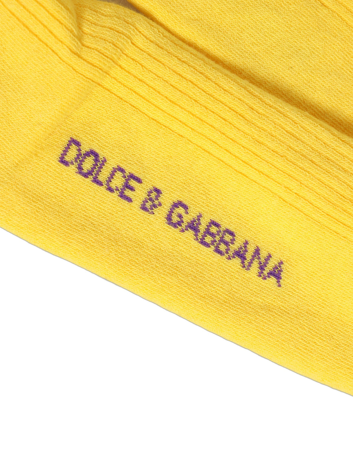 Dolce & Gabbana Men Yellow DG Logo Over Calf Accessory Socks Dolce & Gabbana