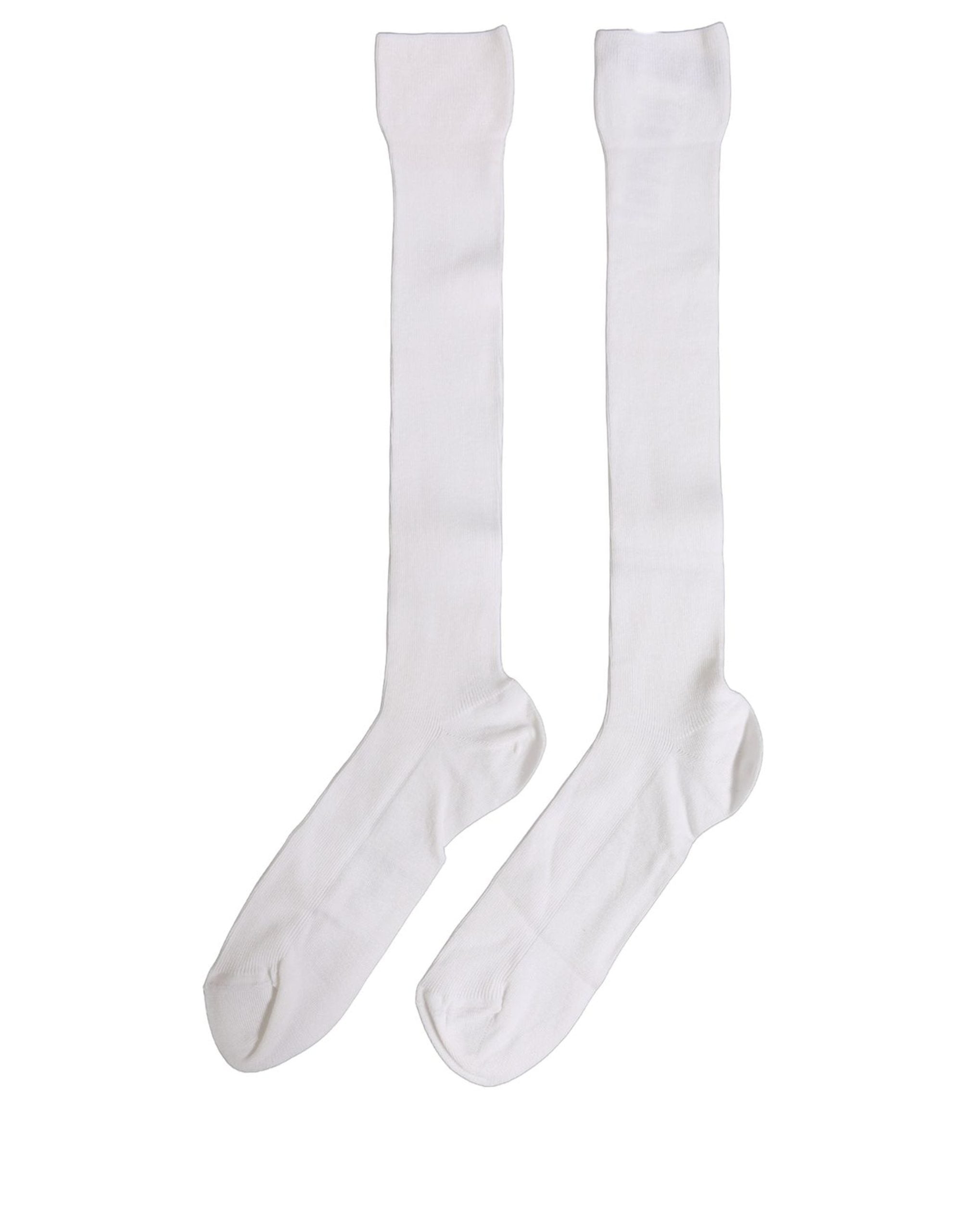 Dolce & Gabbana Men White Viscose Over The Calf Accessory Socks Dolce & Gabbana