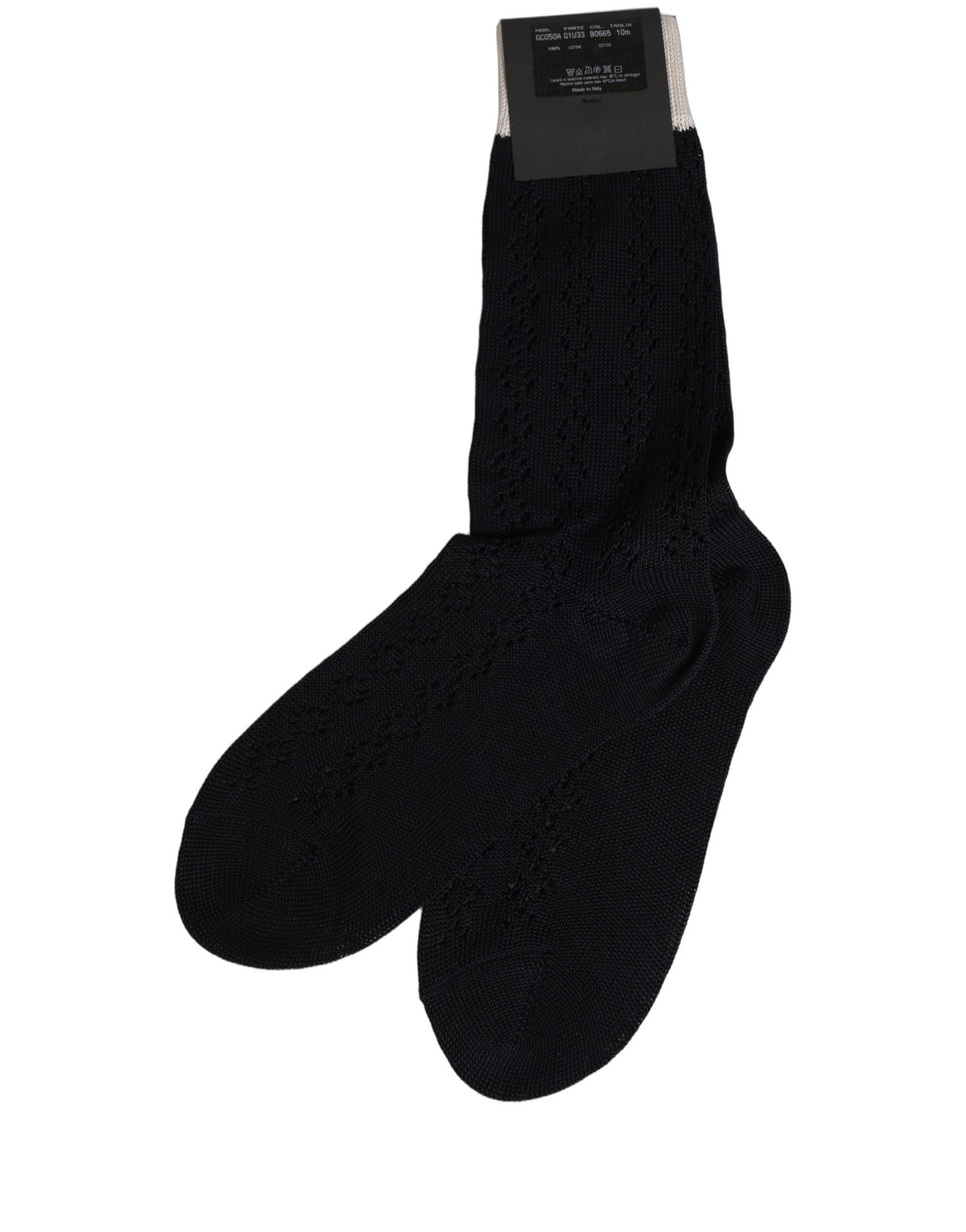 Dolce & Gabbana Dark Blue Cotton Knit Mid Calf Accessory Socks Dolce & Gabbana