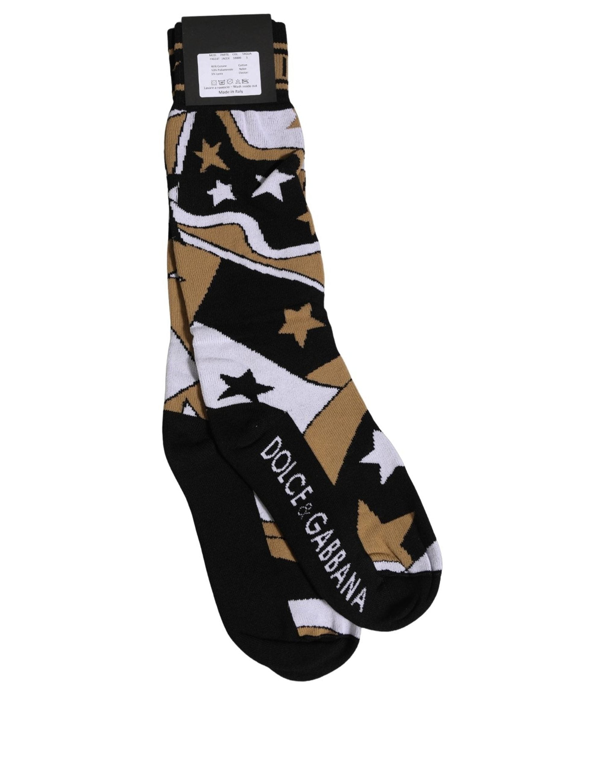 Dolce & Gabbana White Polka Dot Over The Calf Accessory Socks Dolce & Gabbana