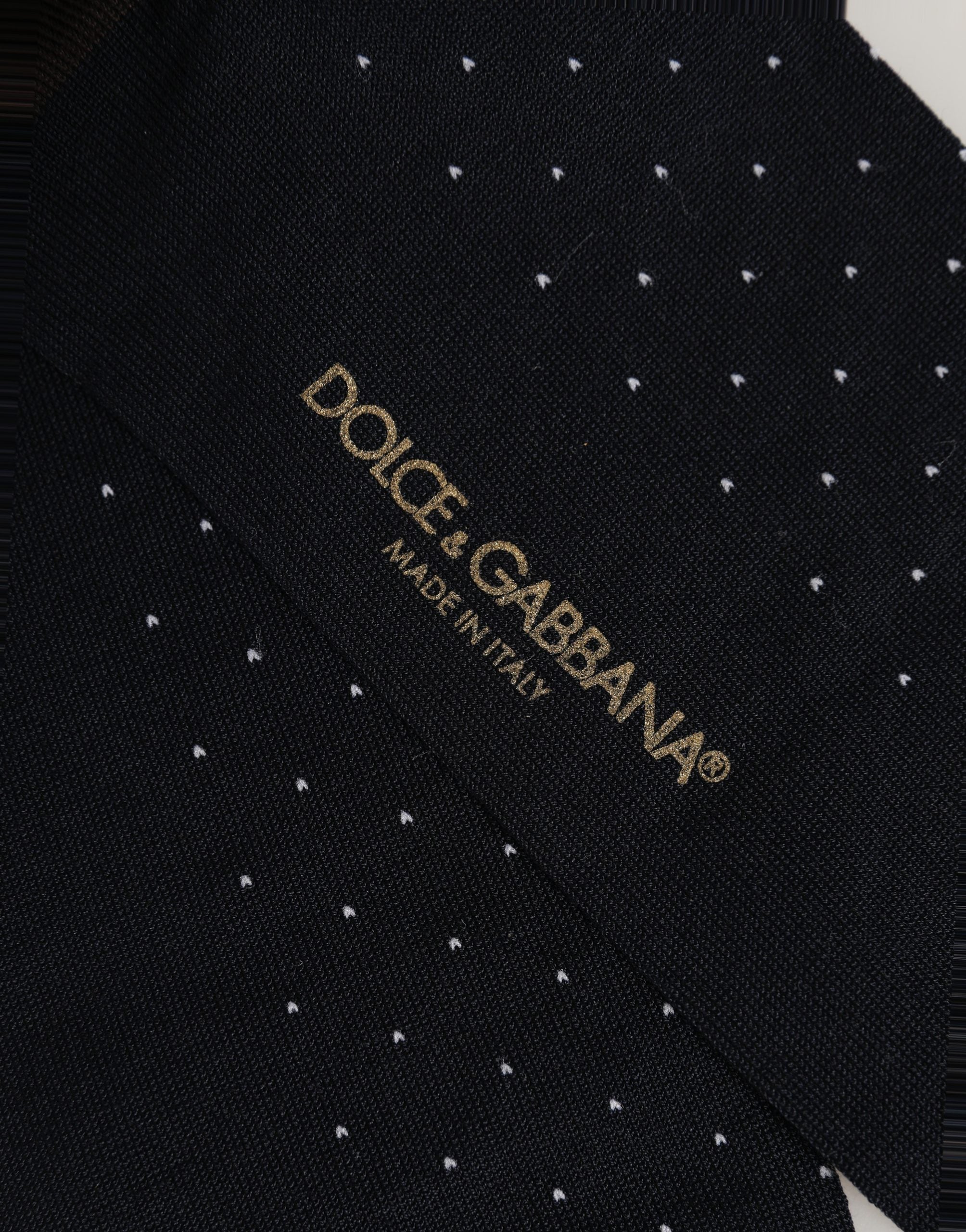Dolce & Gabbana Men Black Cotton Polka Dot Over The Calf Socks Dolce & Gabbana