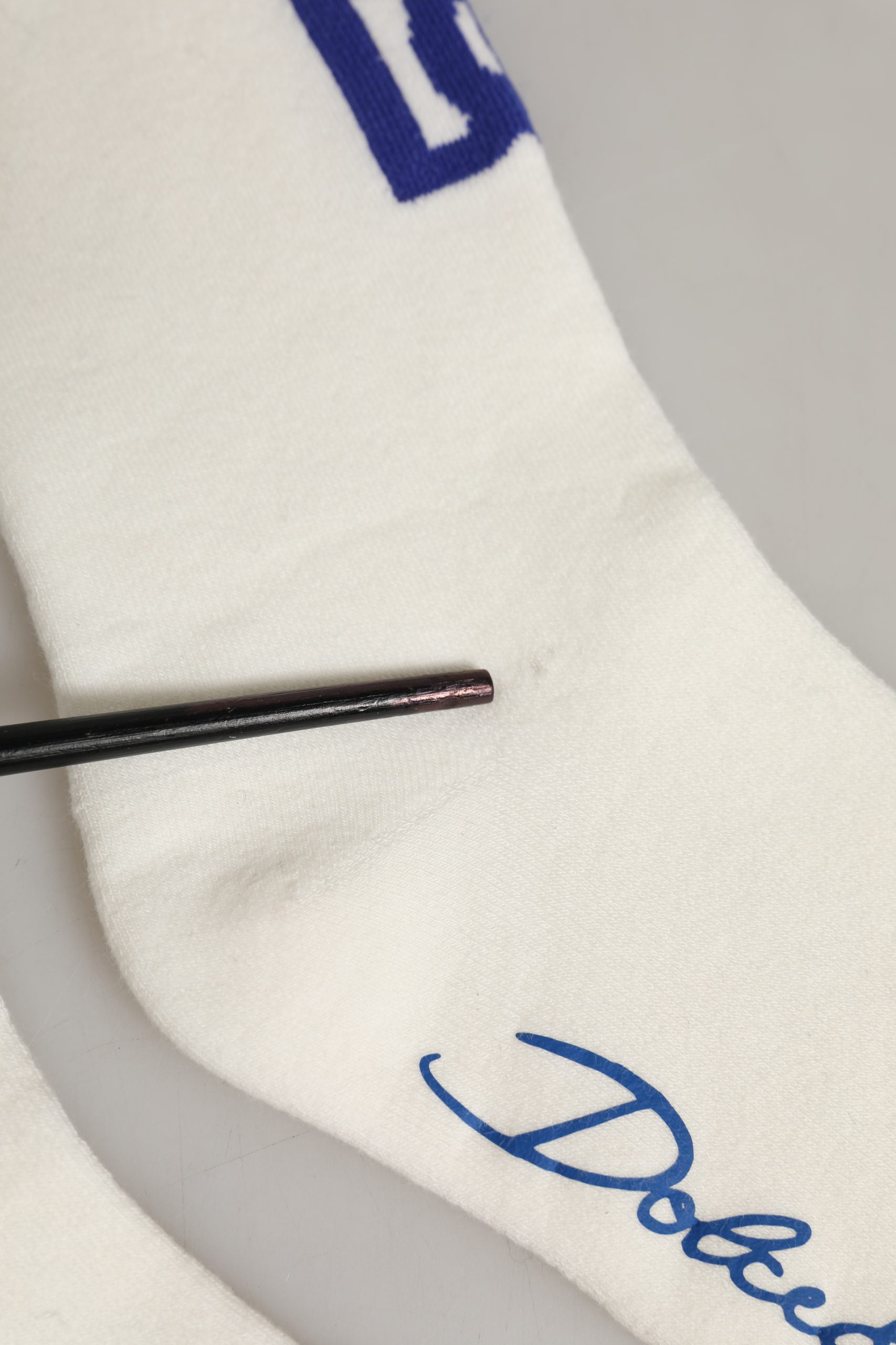 Dolce & Gabbana White Blue Cotton Logo Calf Women Accessory Socks Dolce & Gabbana