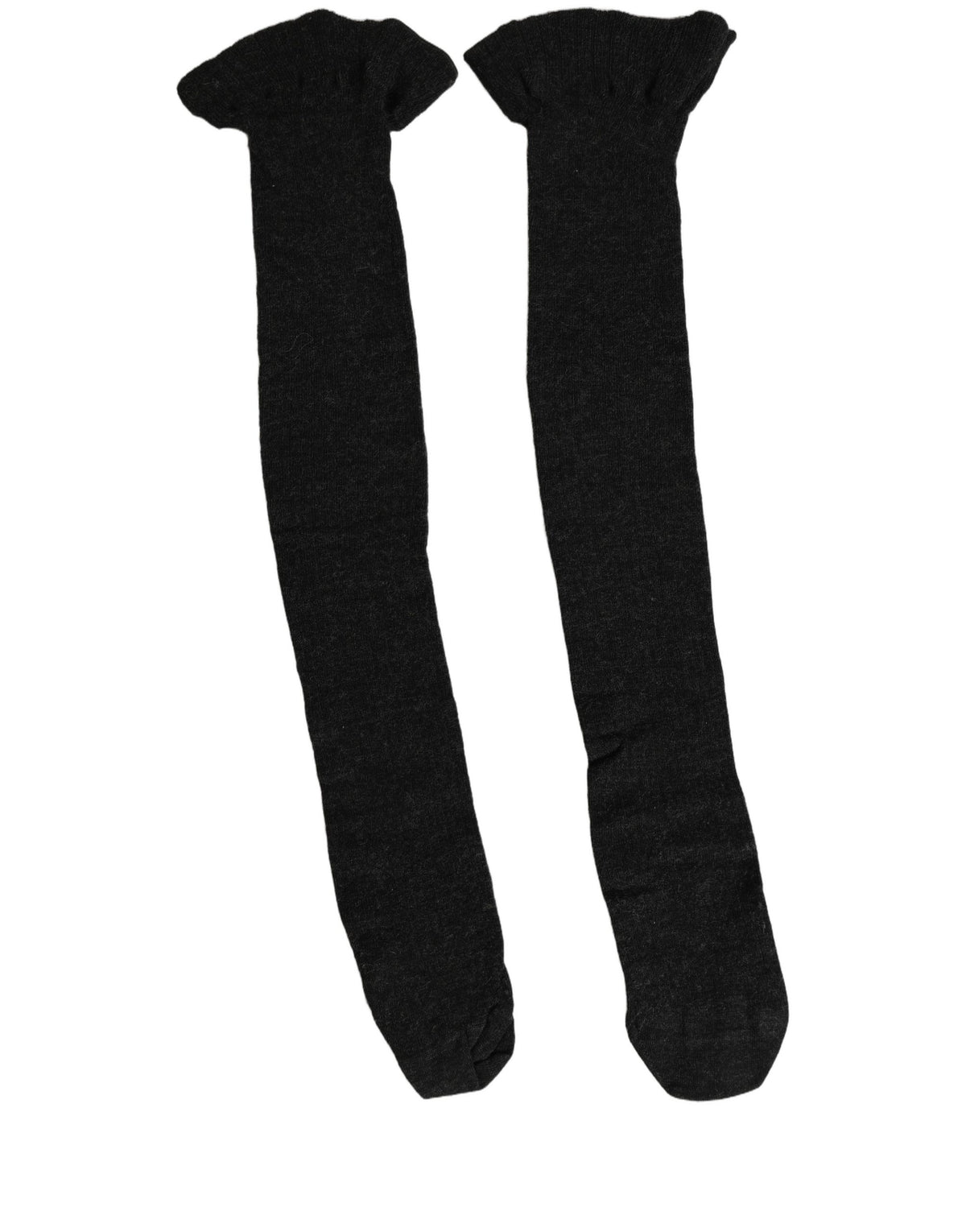 Dolce & Gabbana Black Wool Logo Calf Long Women Accessory Socks Dolce & Gabbana