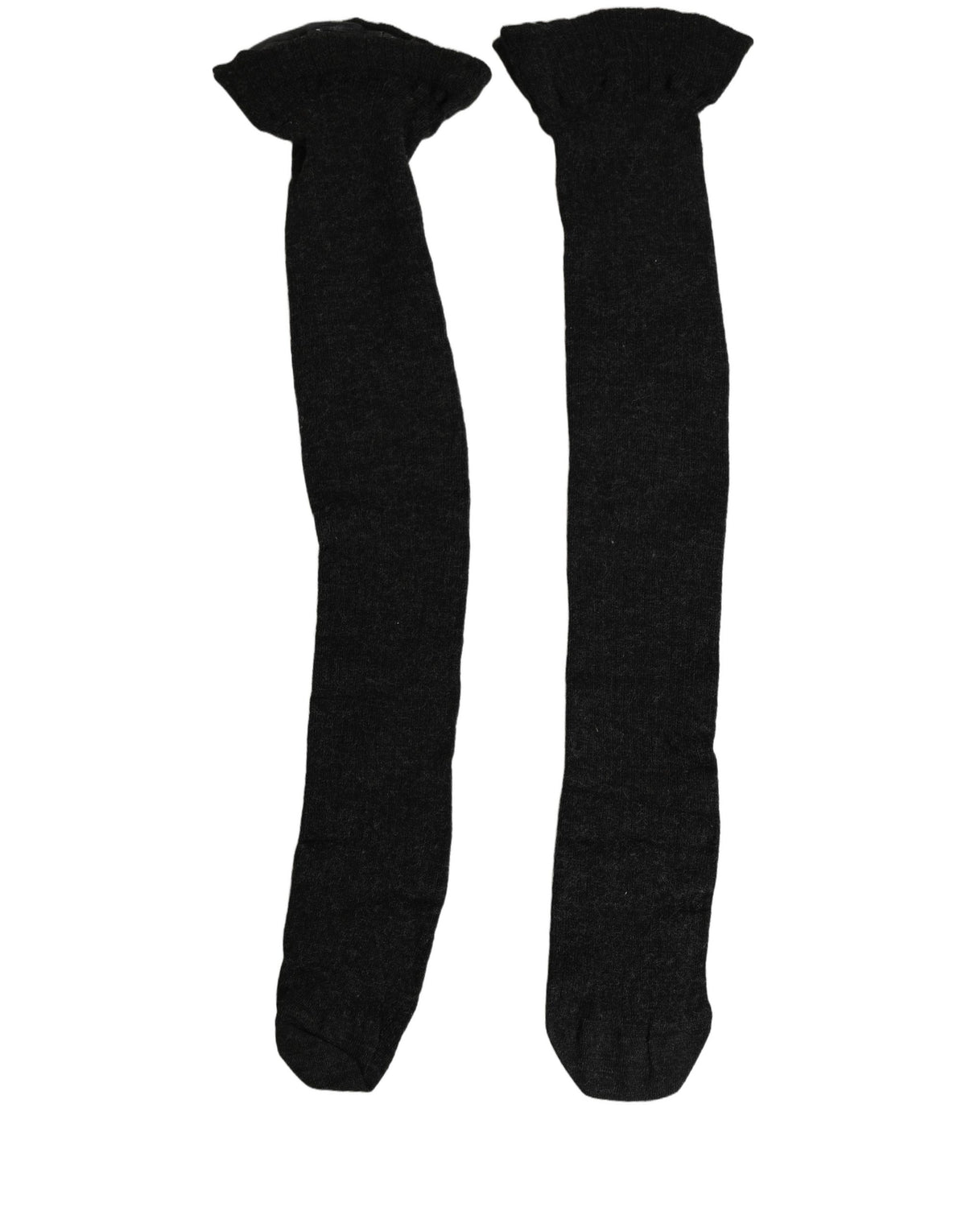 Dolce & Gabbana Black Wool Logo Calf Long Women Accessory Socks Dolce & Gabbana