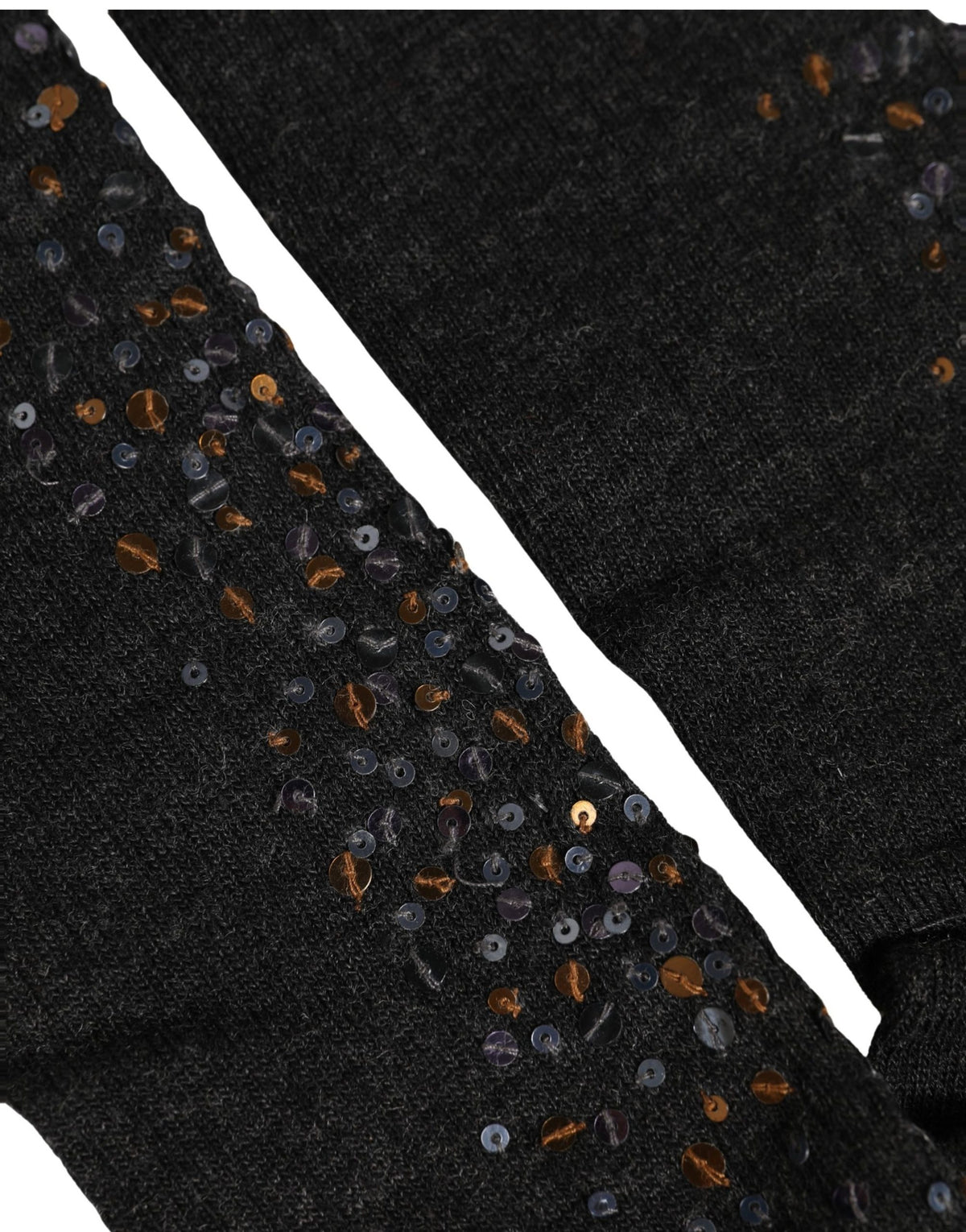 Dolce & Gabbana Dark Gray Sequined Wool Knee High Accessory Socks Dolce & Gabbana