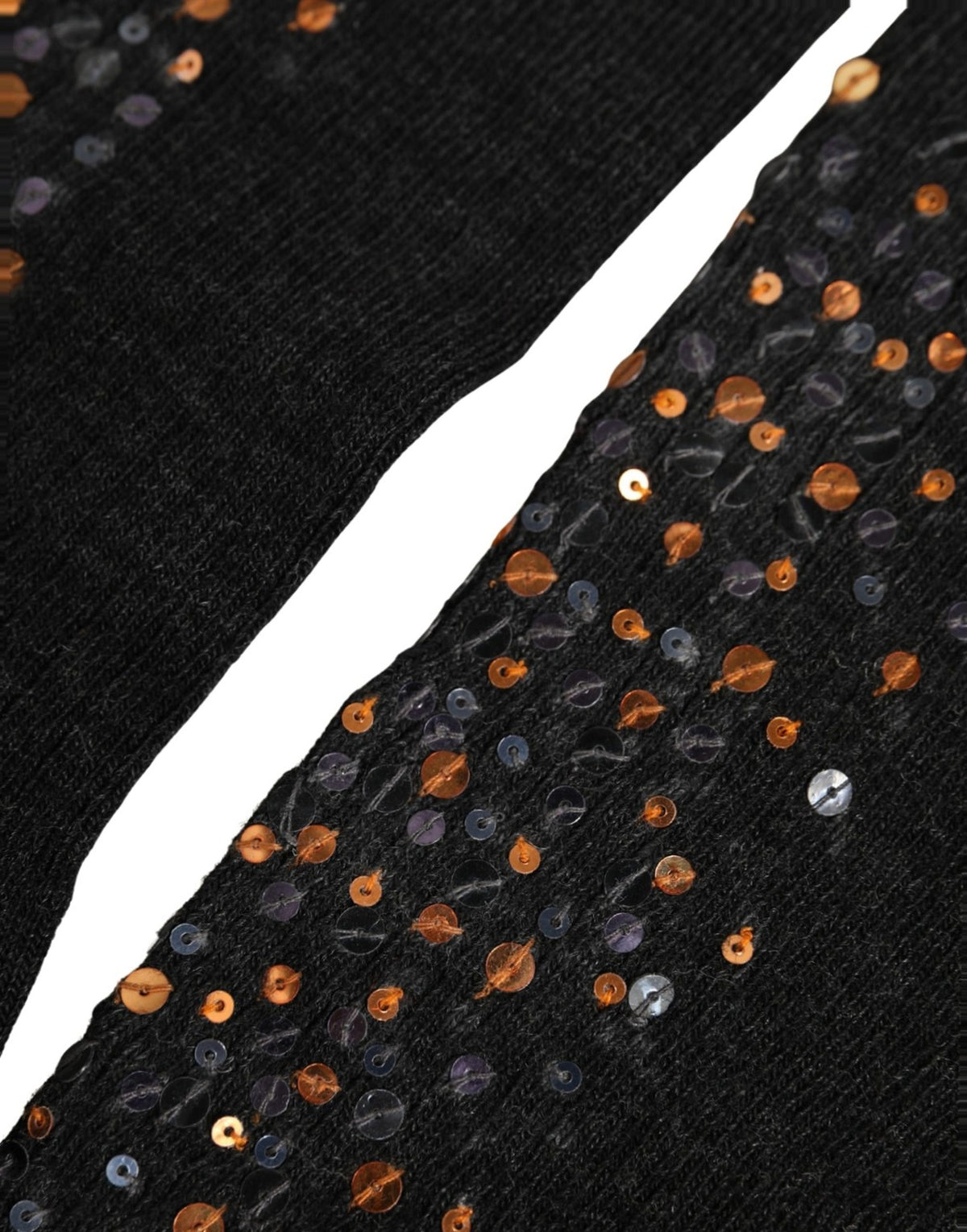 Dolce & Gabbana Dark Gray Sequined Wool Knee High Accessory Socks Dolce & Gabbana