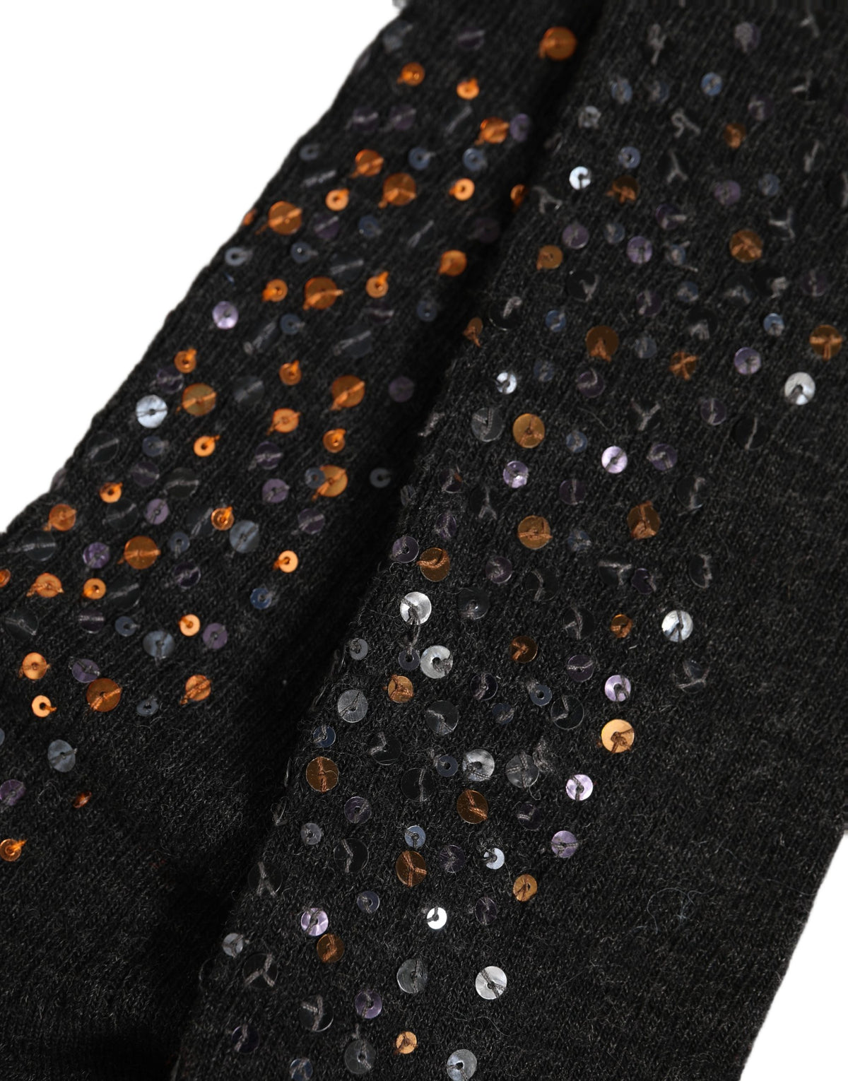 Dolce & Gabbana Dark Gray Sequined Wool Knee High Accessory Socks Dolce & Gabbana