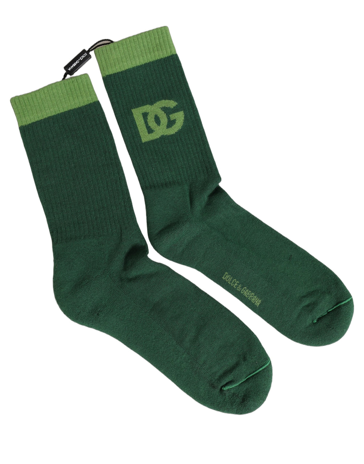 Dolce & Gabbana Green DG Logo Nylon Mid Calf Accessory Socks Dolce & Gabbana