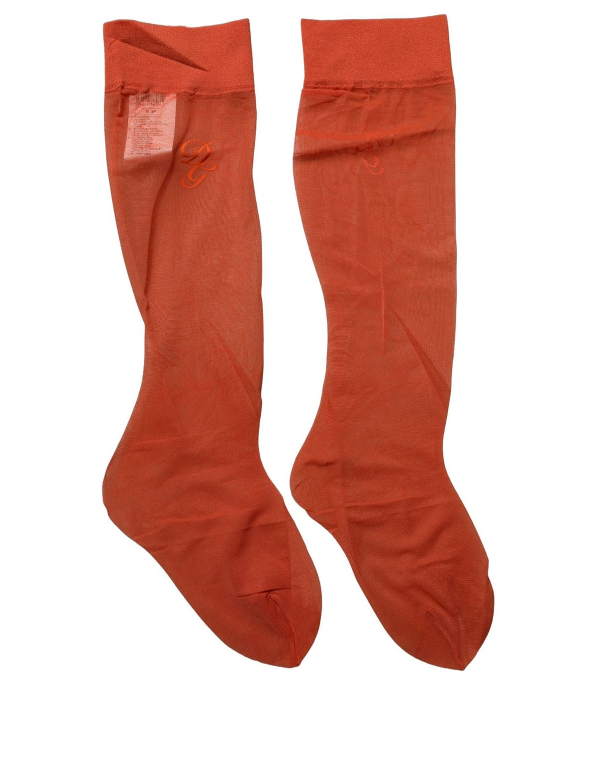 Dolce & Gabbana Orange Knee High Sheer Nylon Accessory Socks Dolce & Gabbana