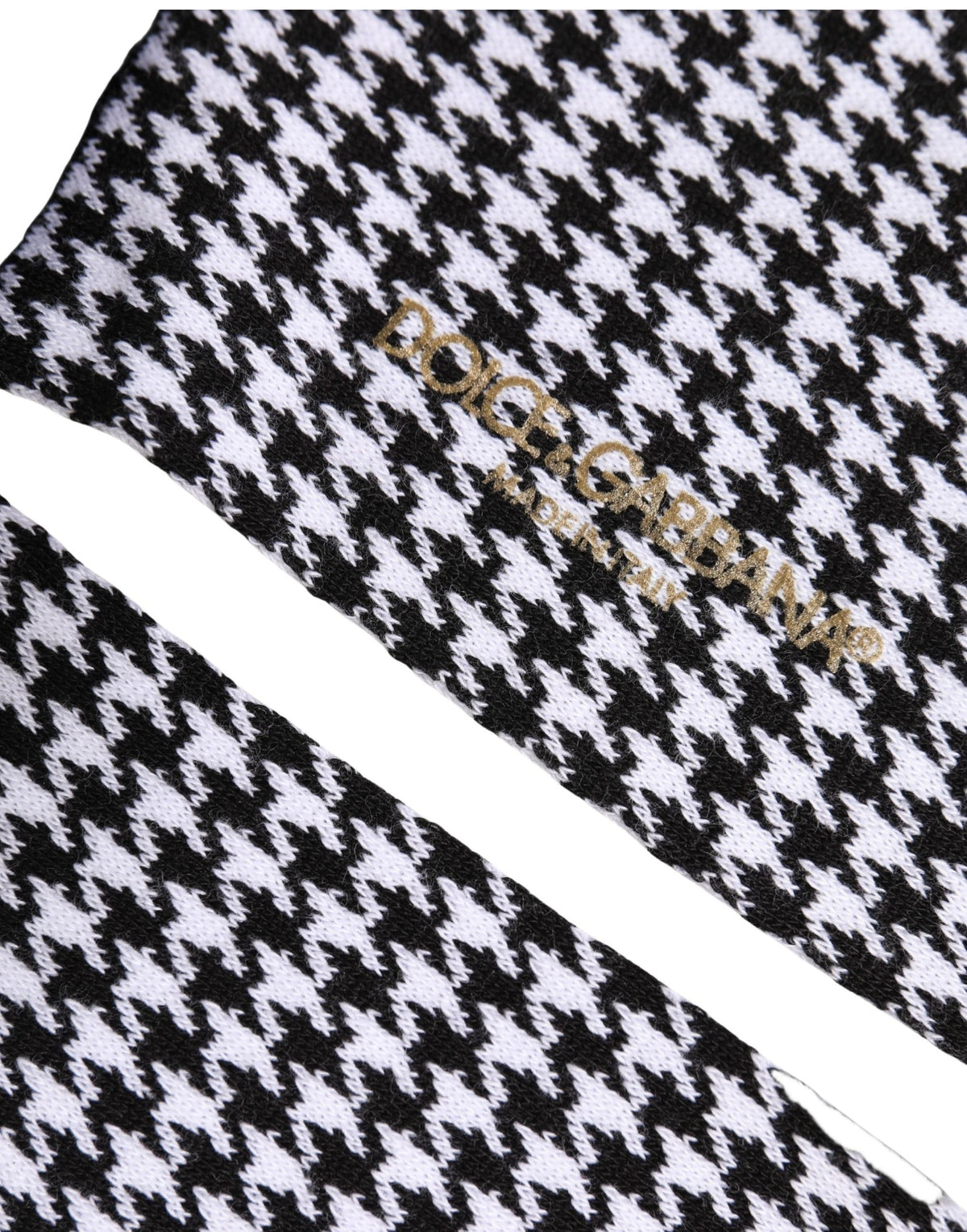 Dolce & Gabbana Black White Houndstooth Mid Calf Accessory Socks Dolce & Gabbana