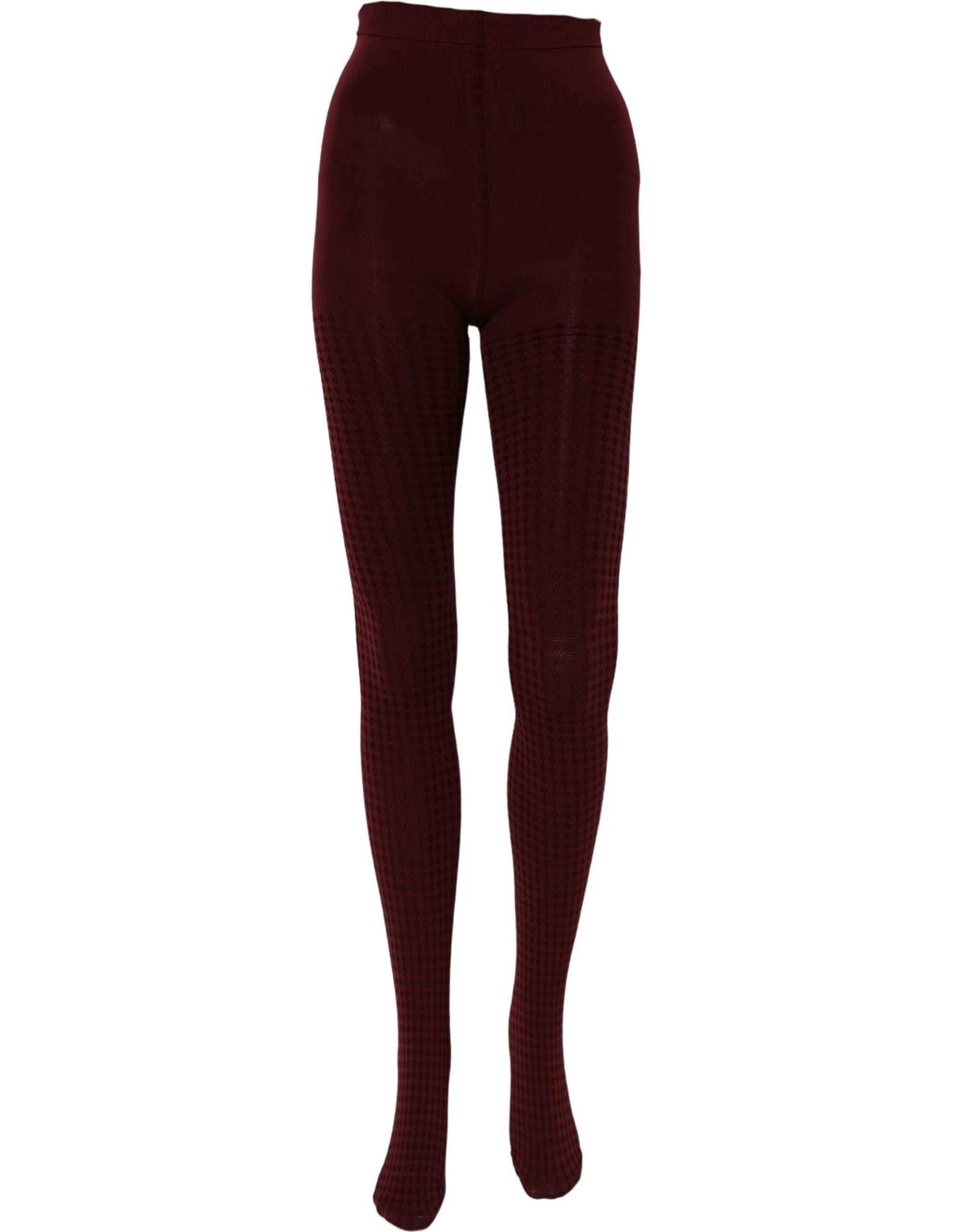 Dolce & Gabbana Burgundy Nylon Fishnet Pantyhose Stockings Socks Dolce & Gabbana