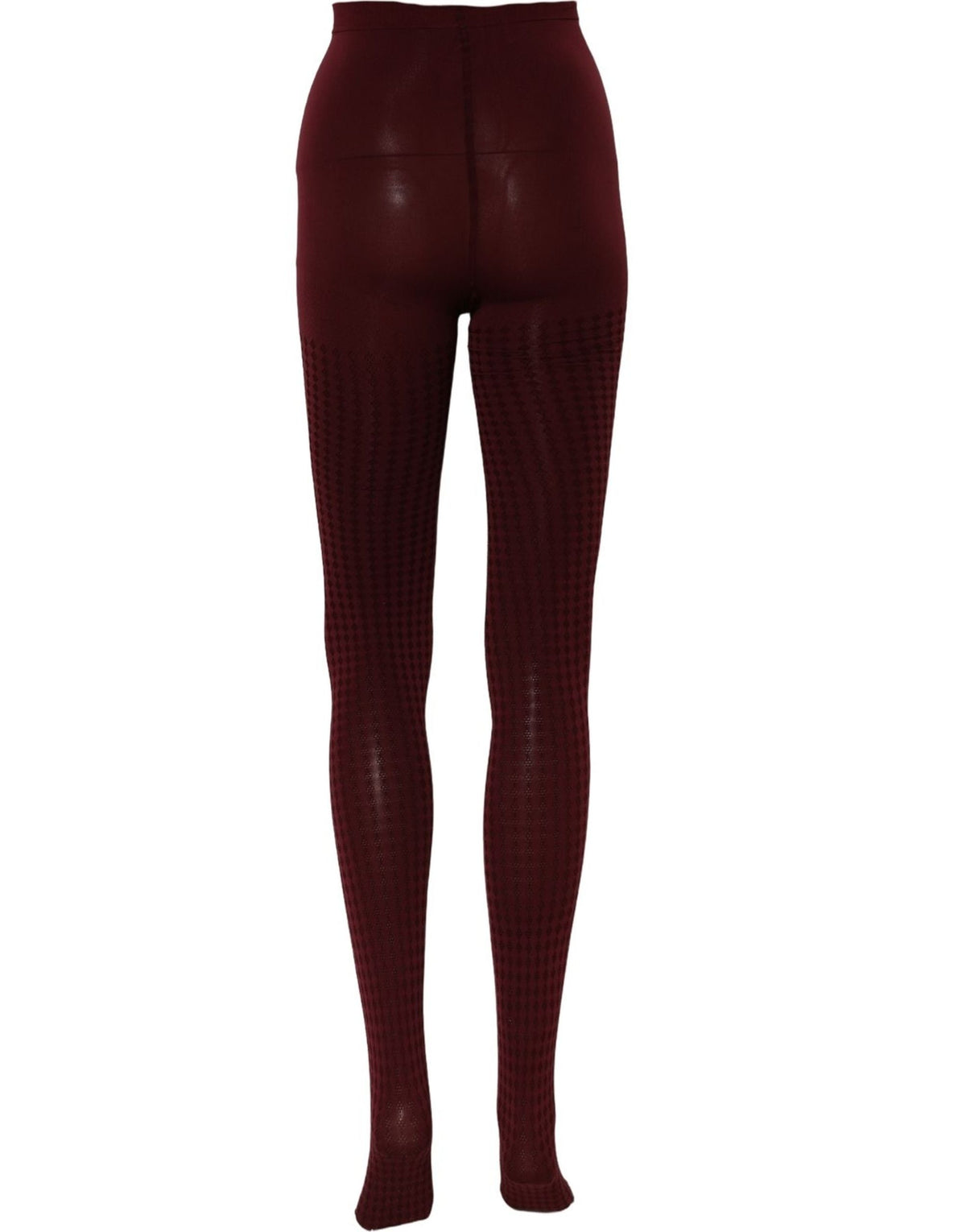Dolce & Gabbana Burgundy Nylon Fishnet Pantyhose Stockings Socks Dolce & Gabbana