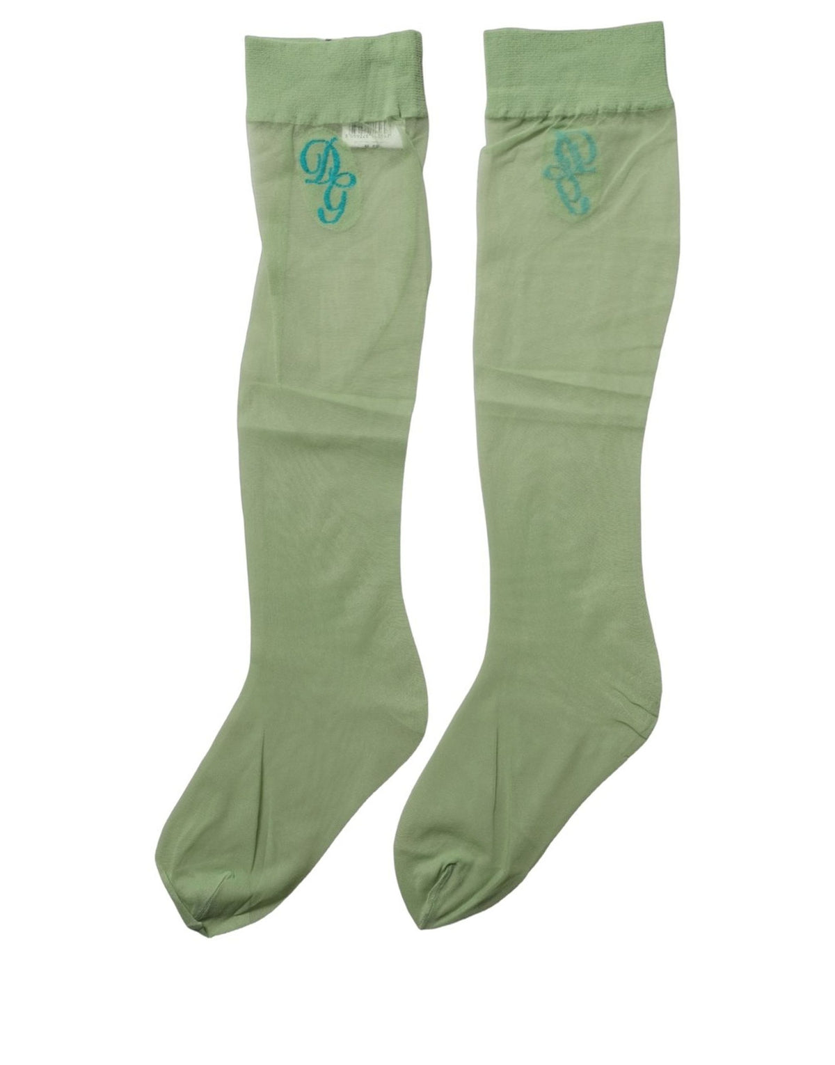 Dolce & Gabbana Green Knee High Sheer Nylon Accessory Socks Dolce & Gabbana