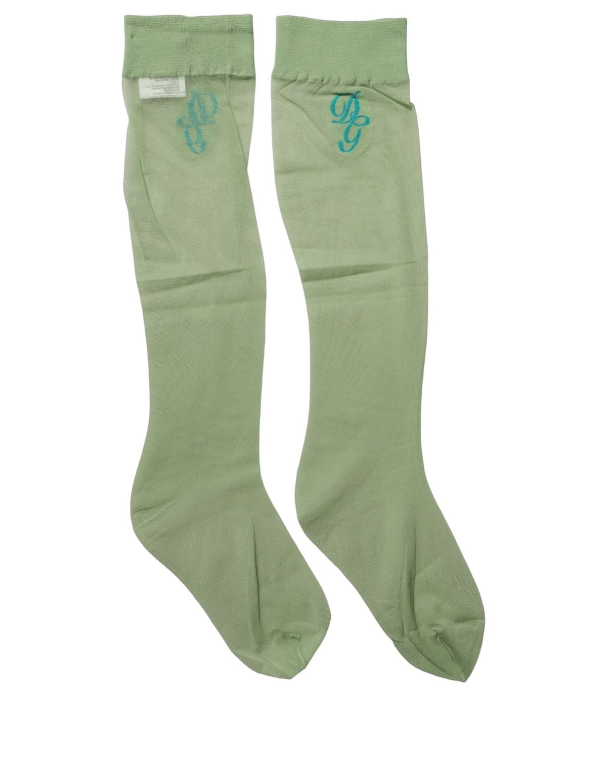 Dolce & Gabbana Green Knee High Sheer Nylon Accessory Socks Dolce & Gabbana