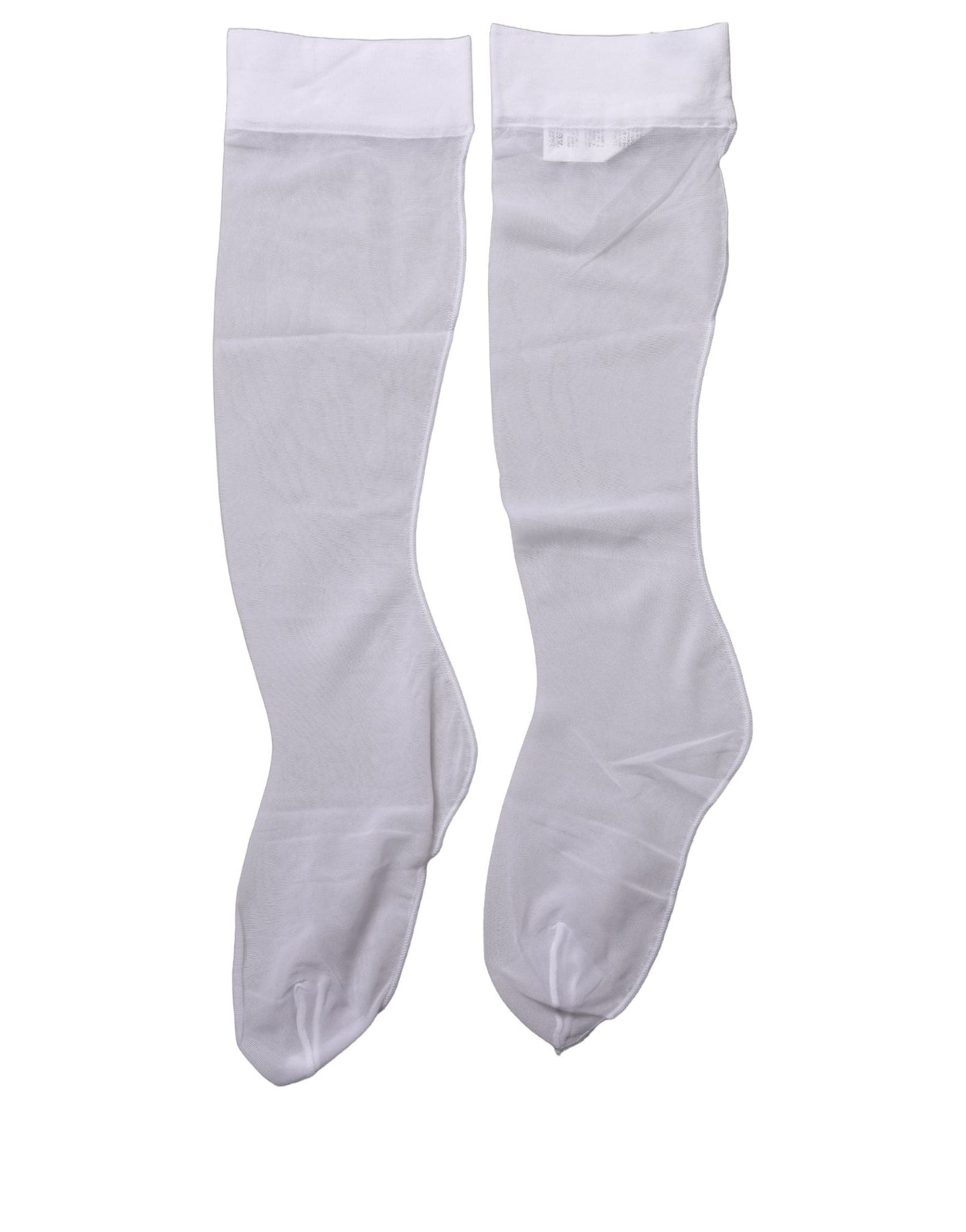 Dolce & Gabbana White Knee High Sheer Nylon Accessory Socks Dolce & Gabbana