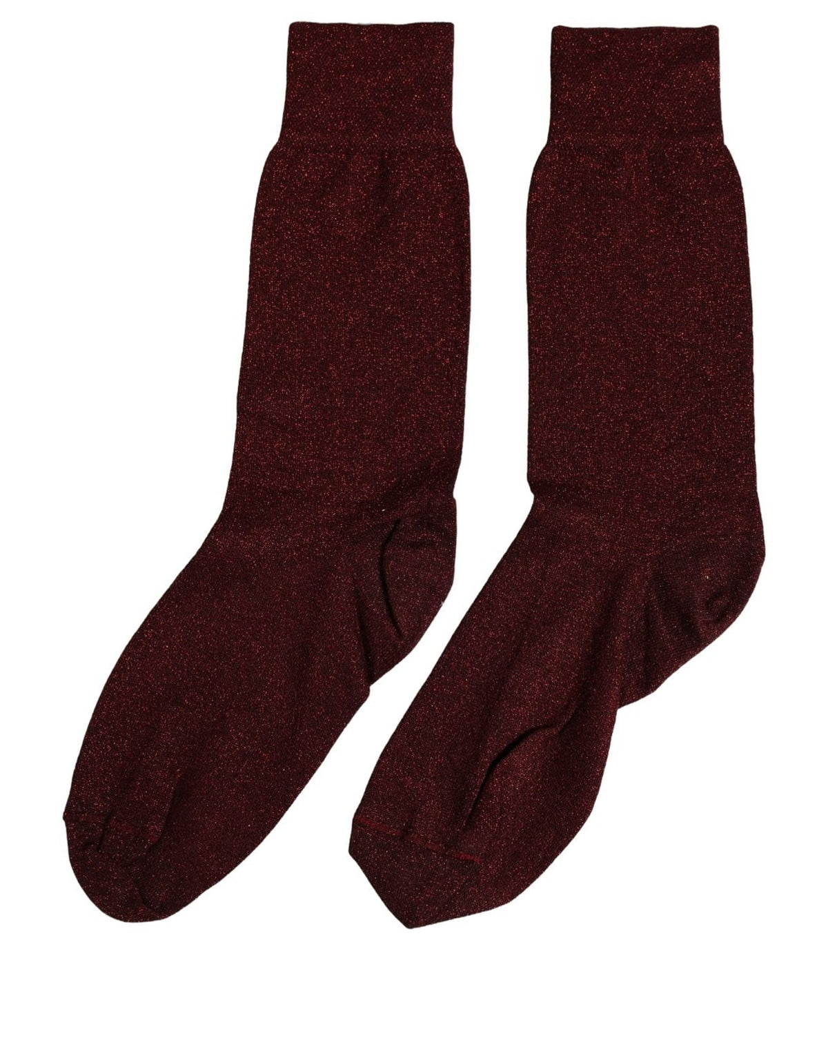 Dolce & Gabbana Burgundy Viscose Mid Calf Accessory Socks Dolce & Gabbana