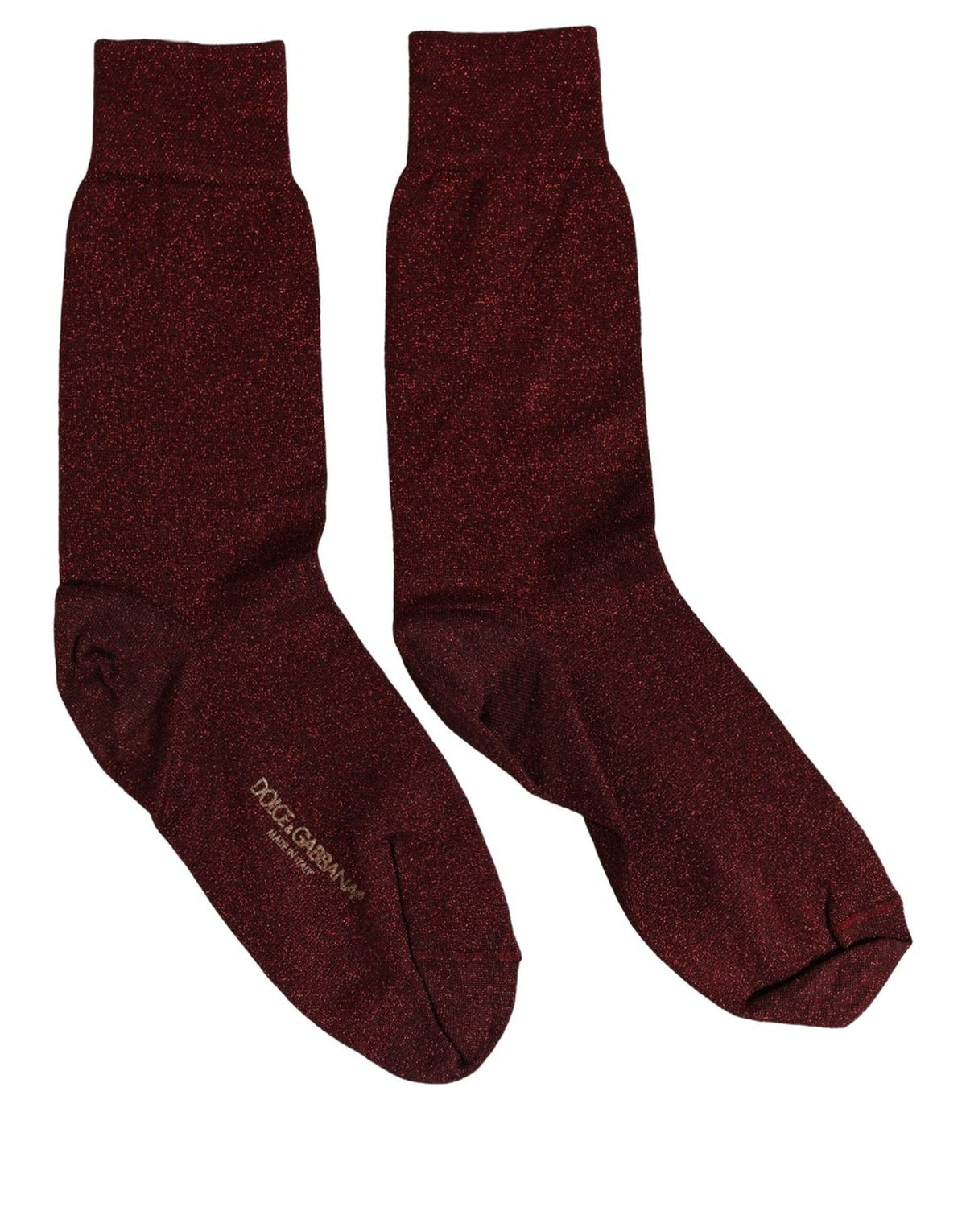 Dolce & Gabbana Burgundy Viscose Mid Calf Accessory Socks Dolce & Gabbana