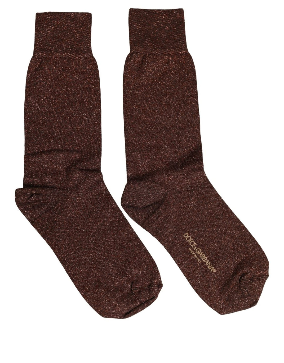 Dolce & Gabbana Dark Brown Viscose Mid Calf Accessory Socks Dolce & Gabbana