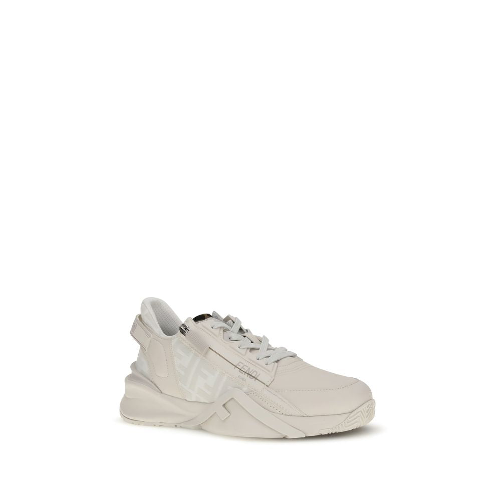Fendi White Calf Leather Bos Taurus Athletic Sneakers Fendi