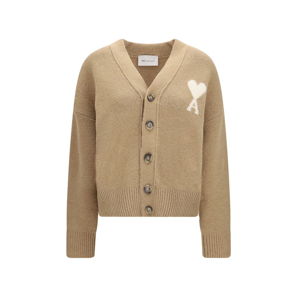 Ami Paris Beige Alpaca Vicugna Pacos Cardigan Ami Paris
