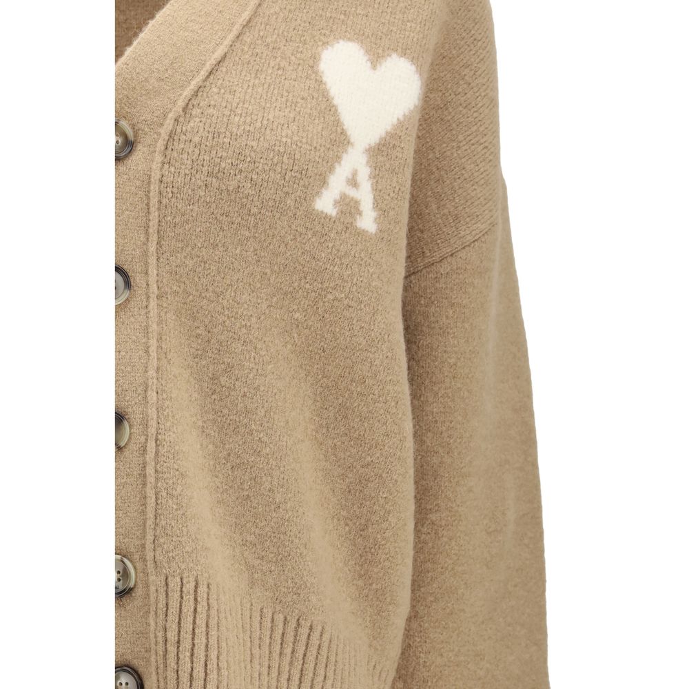 Ami Paris Beige Alpaca Vicugna Pacos Cardigan Ami Paris