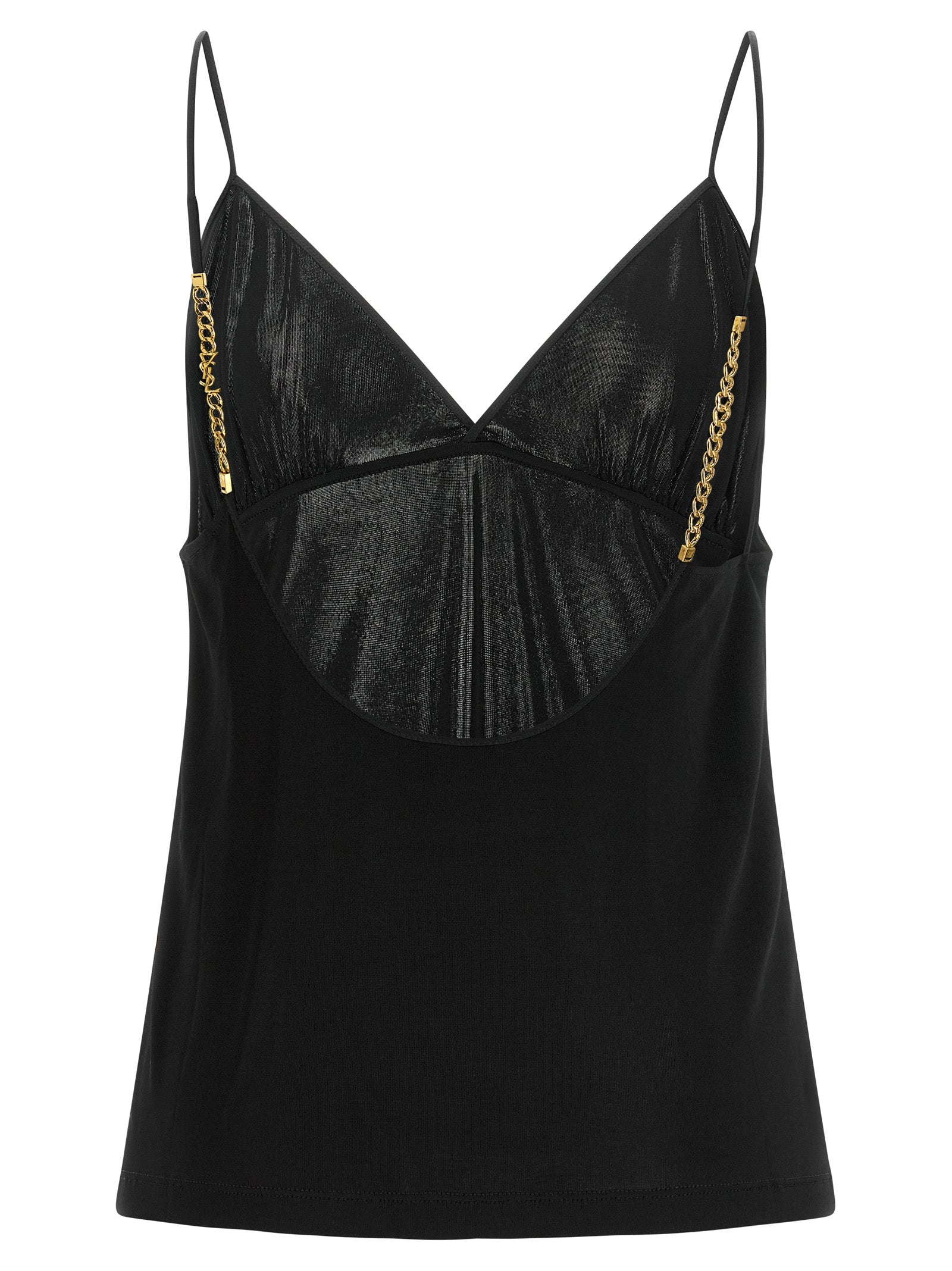 Saint Laurent Black Viscose Tank Tops Saint Laurent
