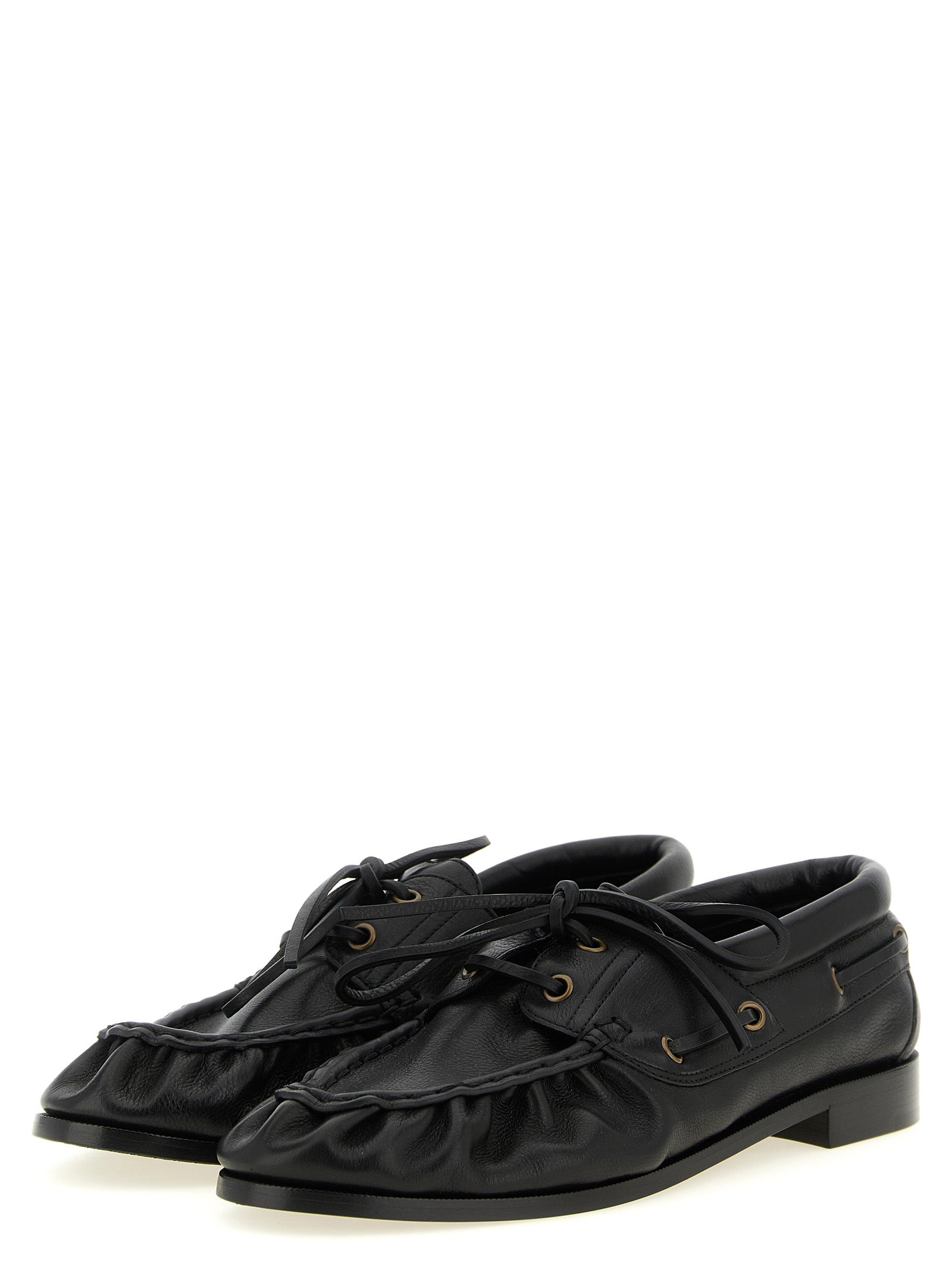Saint Laurent Black Calfskin Slip-On Loafers Saint Laurent