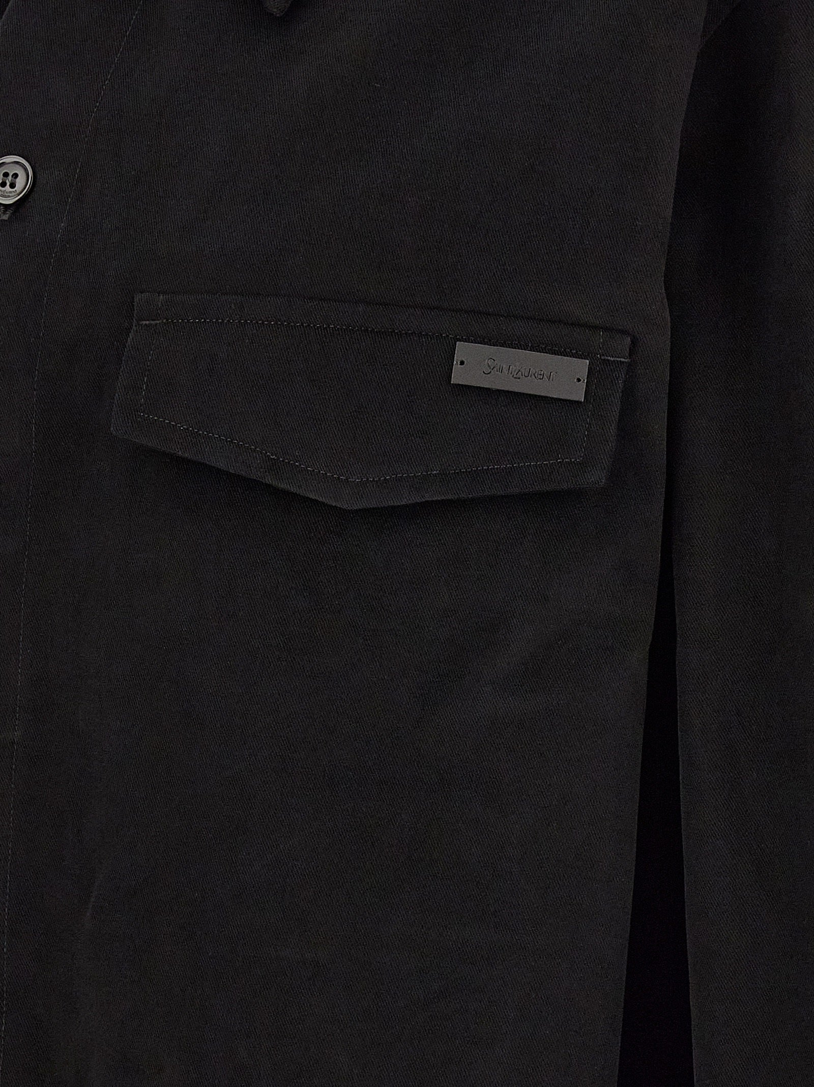 Saint Laurent Black Cotton Blouse Saint Laurent