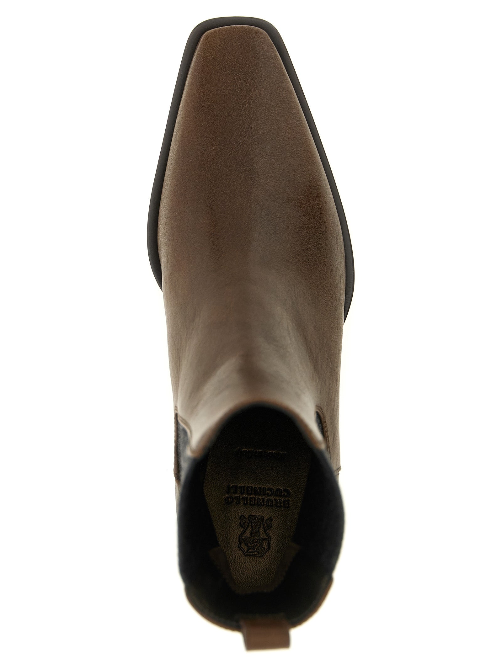 Brunello Cucinelli Brown Cowhide Chelsea Boots Brunello Cucinelli