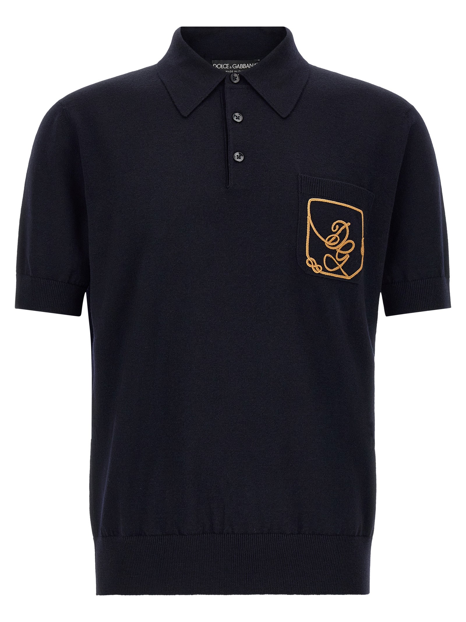 Dolce & Gabbana Blue Virgin Wool Polo Shirt Dolce & Gabbana