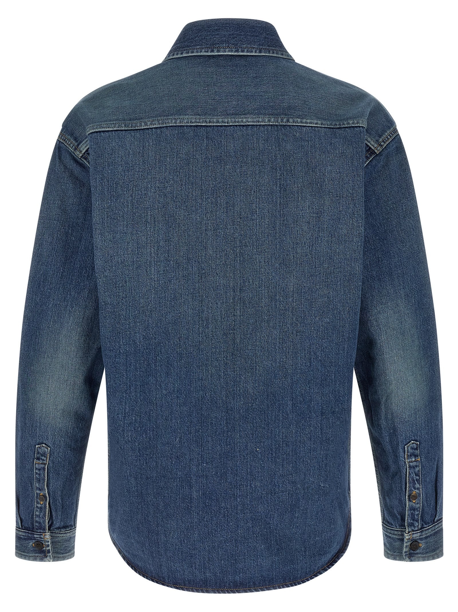 Saint Laurent Blue Cotton Blouse Saint Laurent