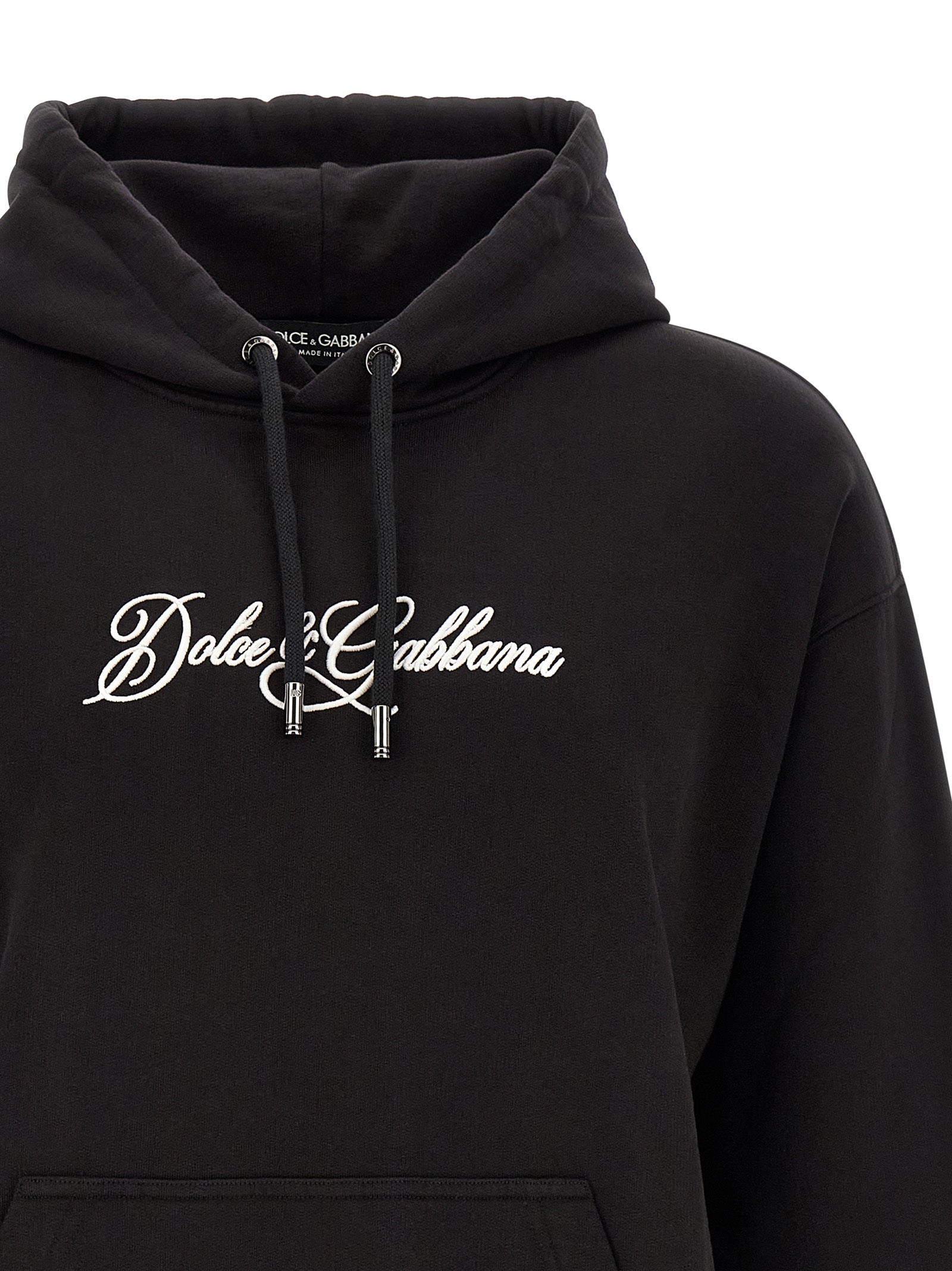 Dolce & Gabbana Black Cotton Sweatshirt Dolce & Gabbana