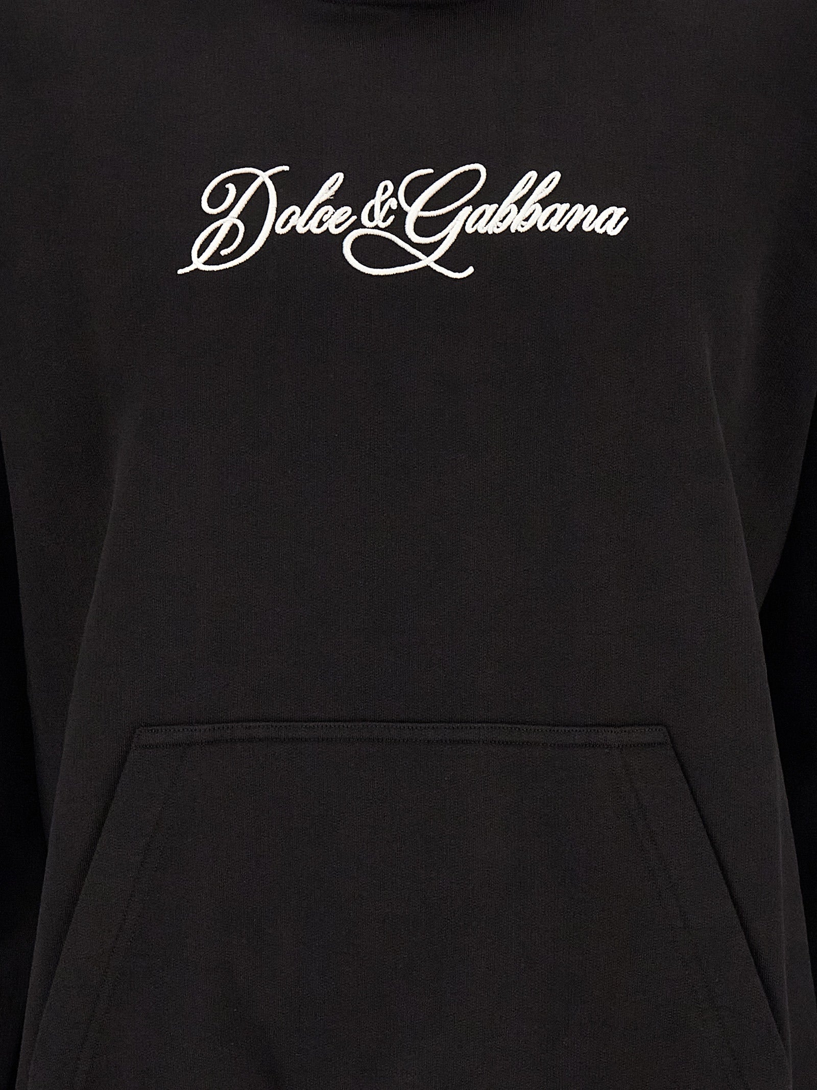 Dolce & Gabbana Black Cotton Sweatshirt Dolce & Gabbana