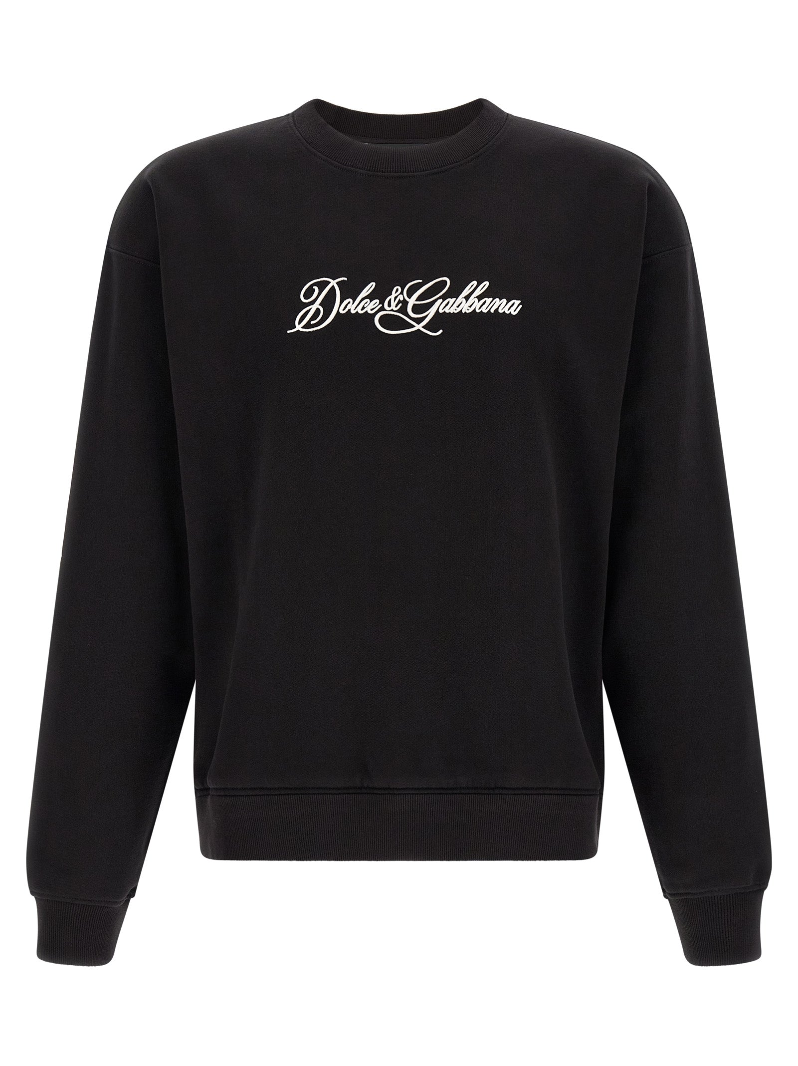 Dolce & Gabbana Black Cotton Sweatshirt Dolce & Gabbana