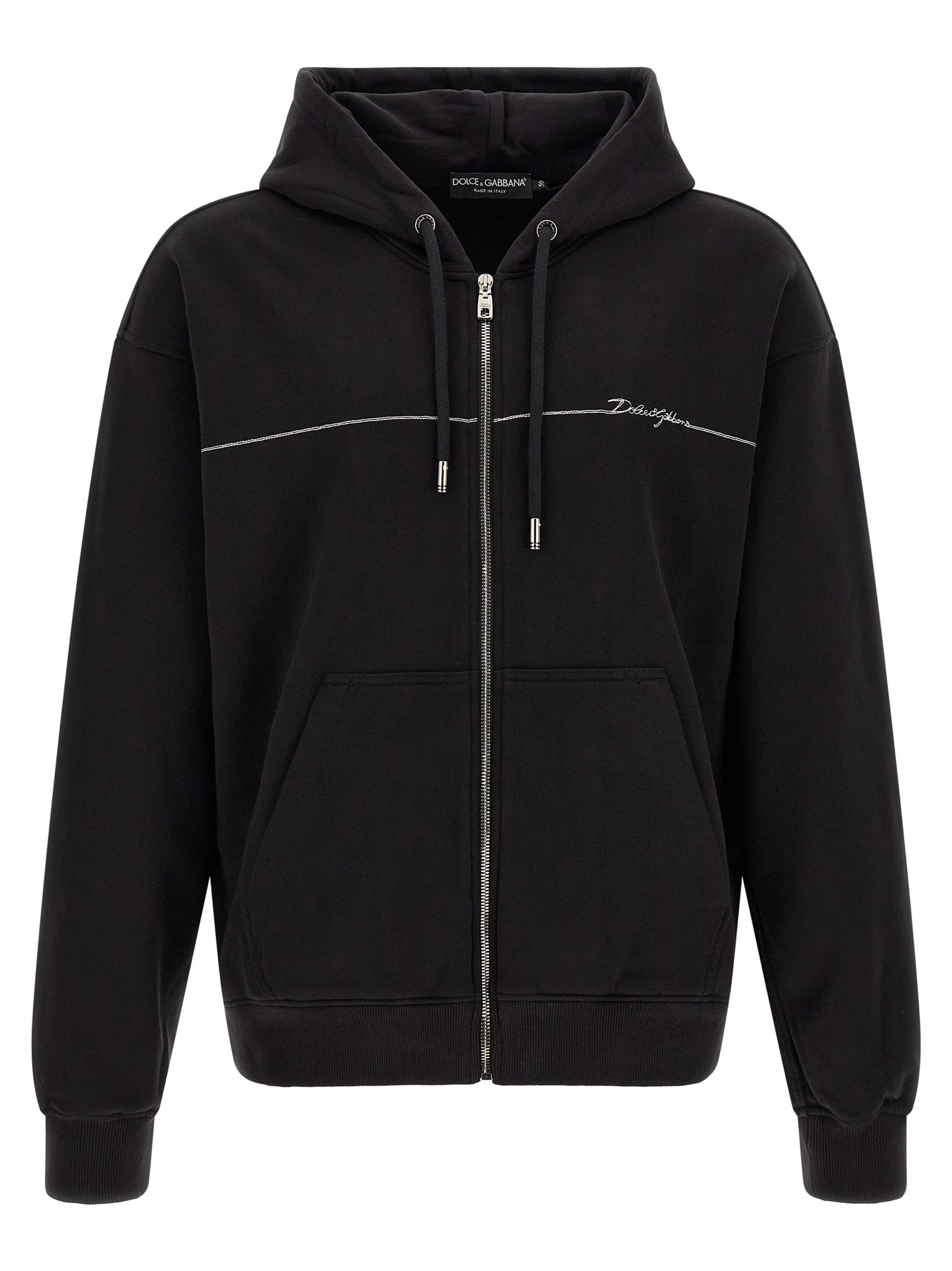 Dolce & Gabbana Black Cotton Sweatshirt Dolce & Gabbana