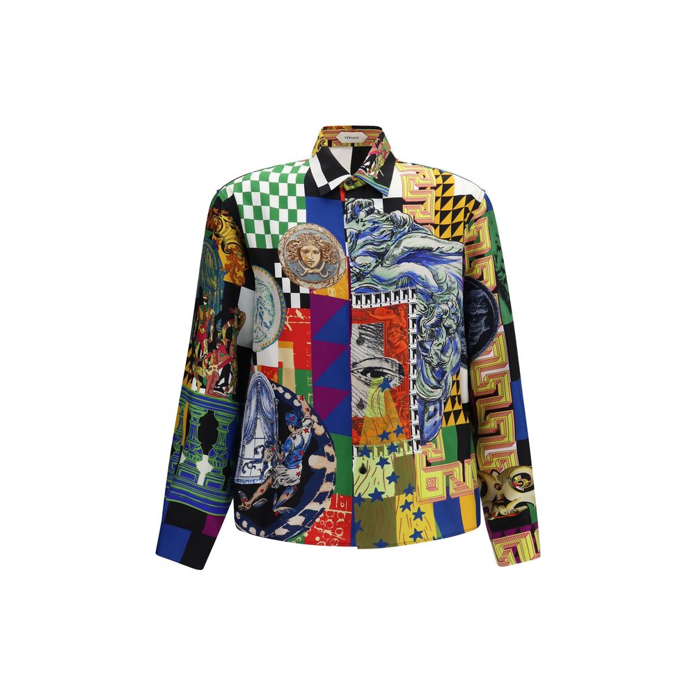 Versace Multicolor Silk Pattern Shirt Versace