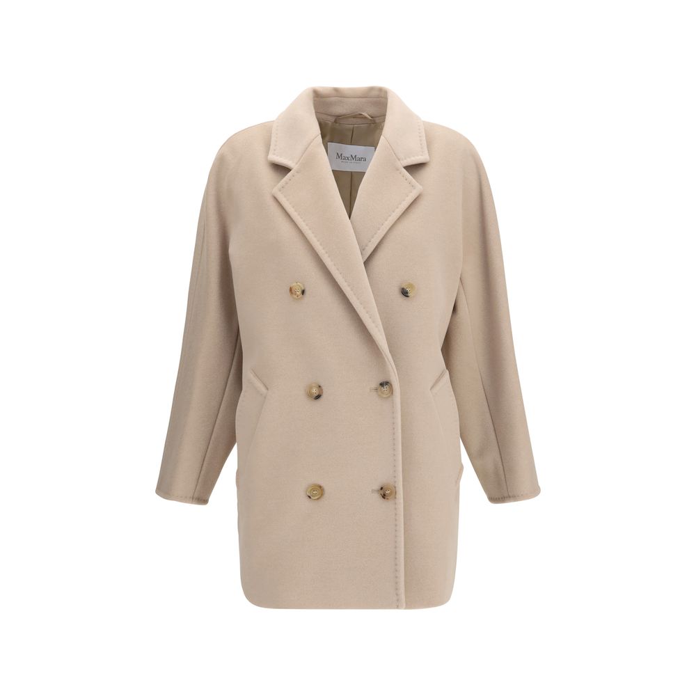 Max Mara Beige Wool Oves Aries Full-Length Jacket Max Mara