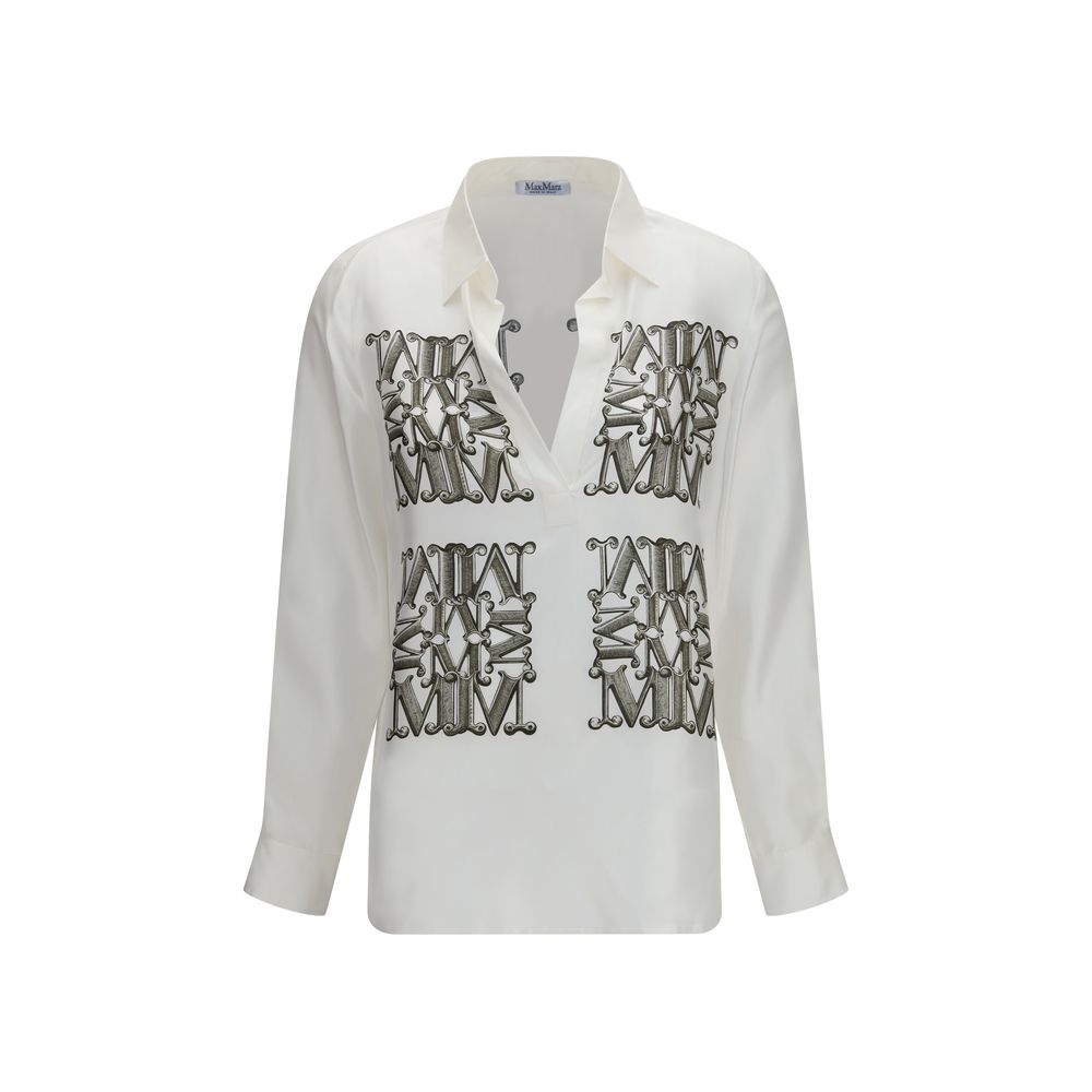 Max Mara White Silk Dress Shirt Max Mara