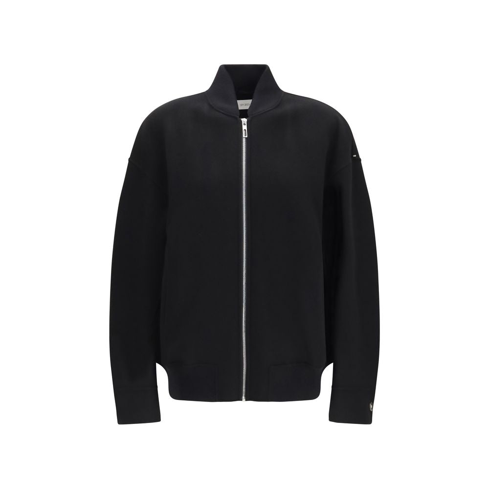 Max Mara Black Wool Oves Aries Full-Length Jacket Max Mara