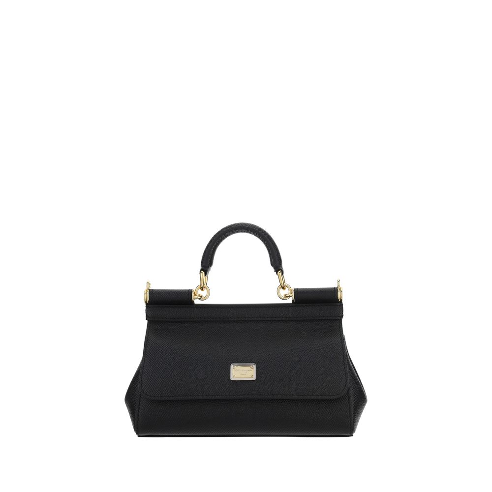 Dolce & Gabbana Black Calf Leather Bos Taurus Handbag Dolce & Gabbana