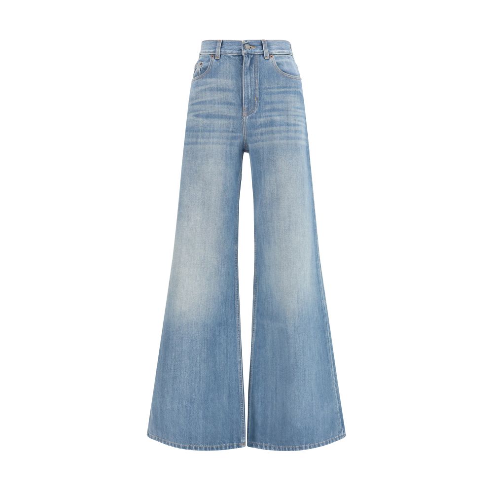 Chloé Blue Cotton Flared Jeans Chloé