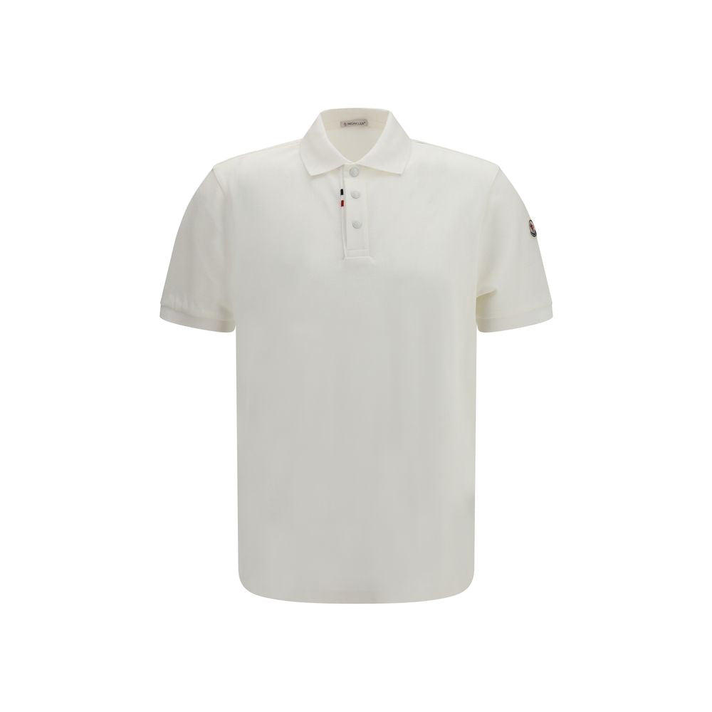 Moncler White Cotton Polo Shirt Moncler