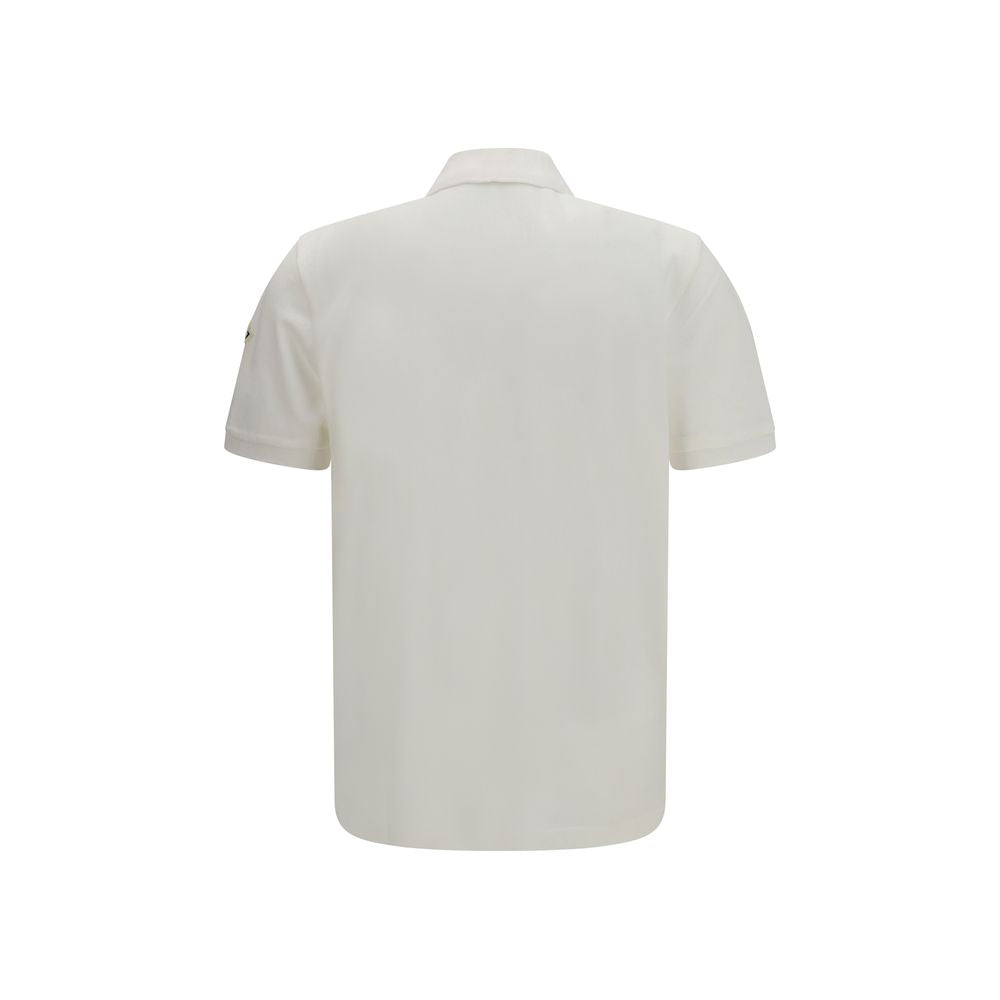 Moncler White Cotton Polo Shirt Moncler
