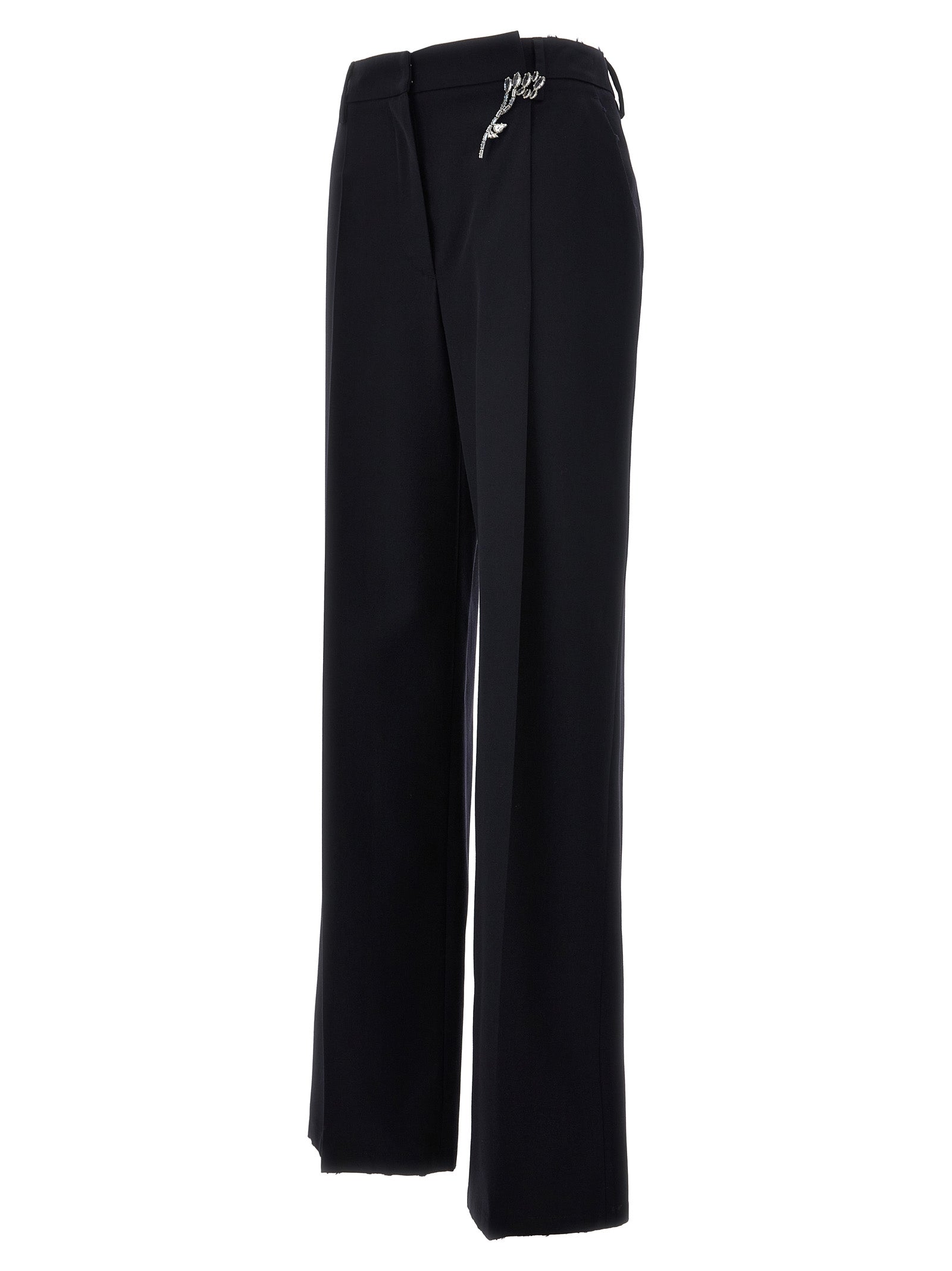 Prada Blue Wool Casual Pants Prada