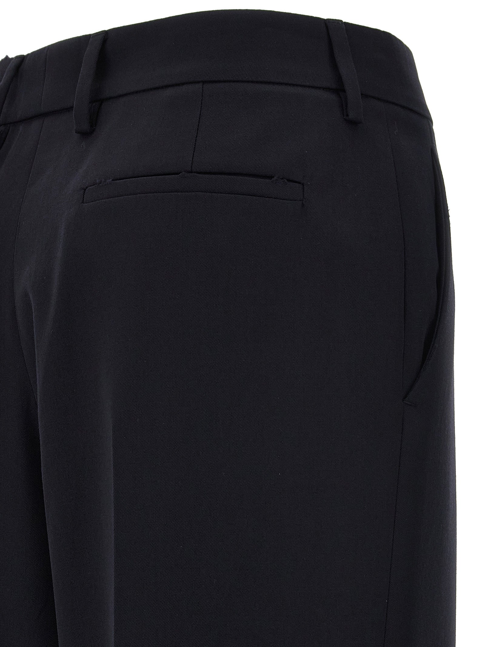 Prada Blue Wool Casual Pants Prada
